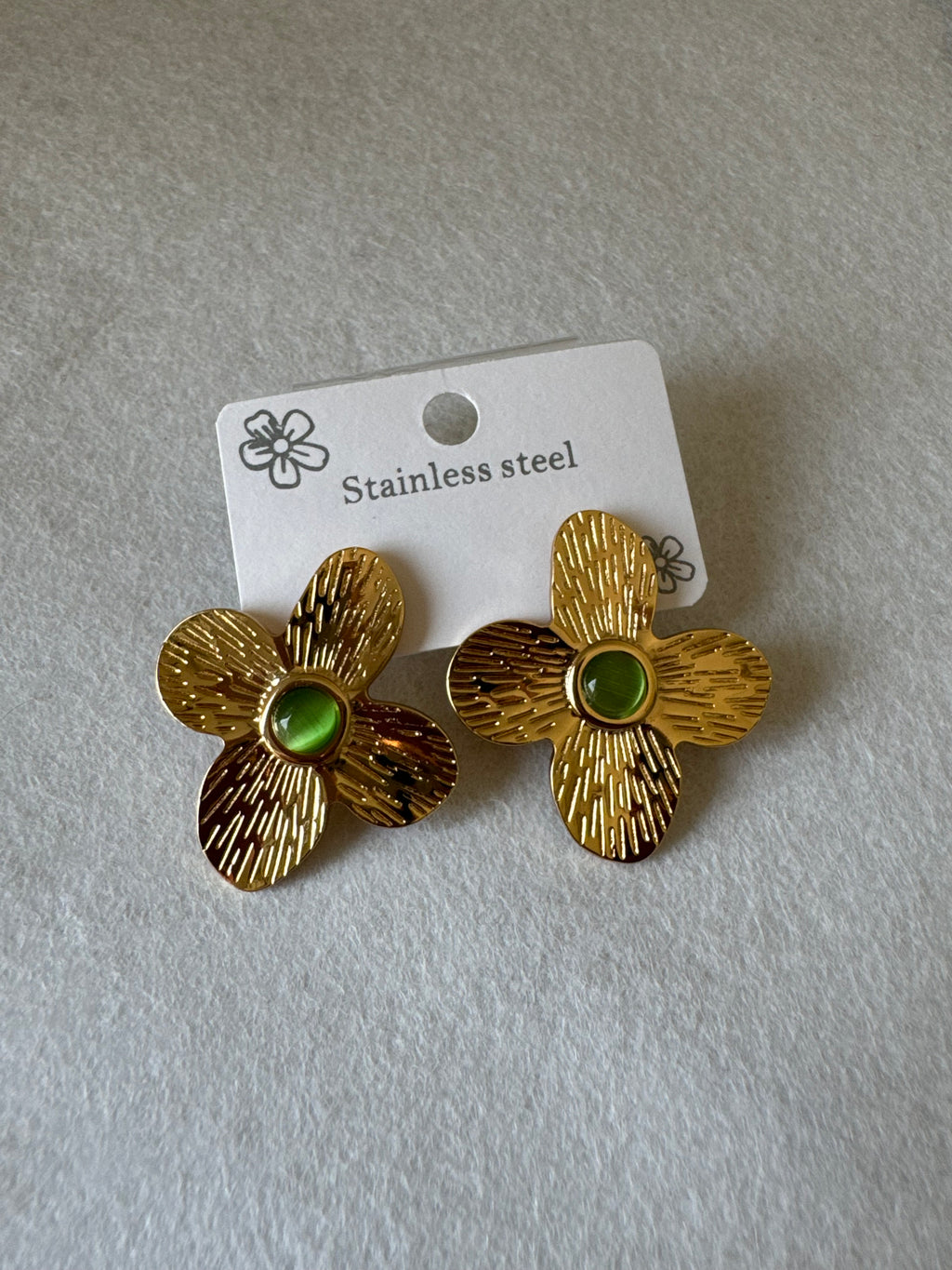 Green Lime & Gold Statement Earrings