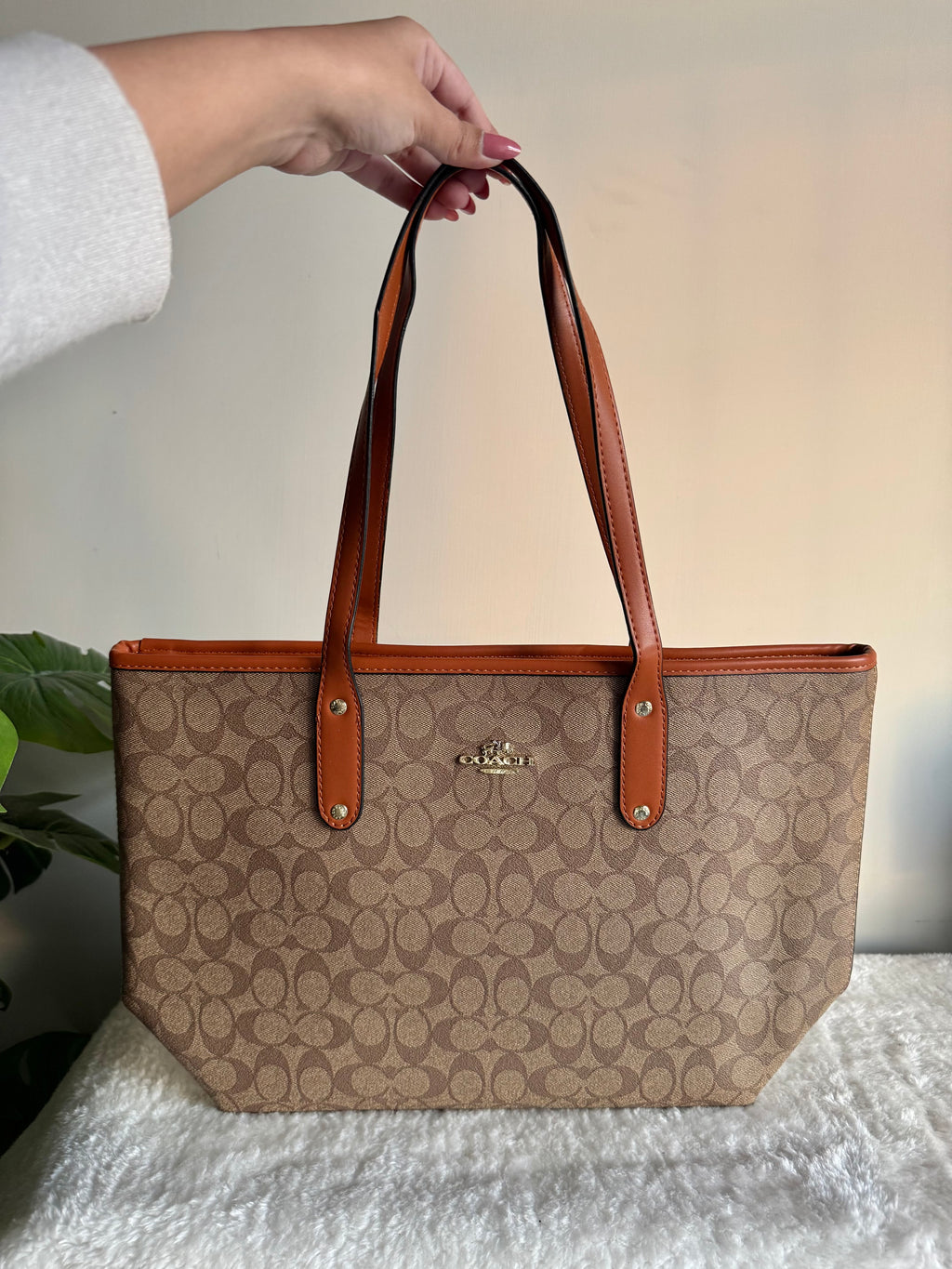 COACH TOTE BAG PREMIUM (Apricot Brown) - BOX PACKING