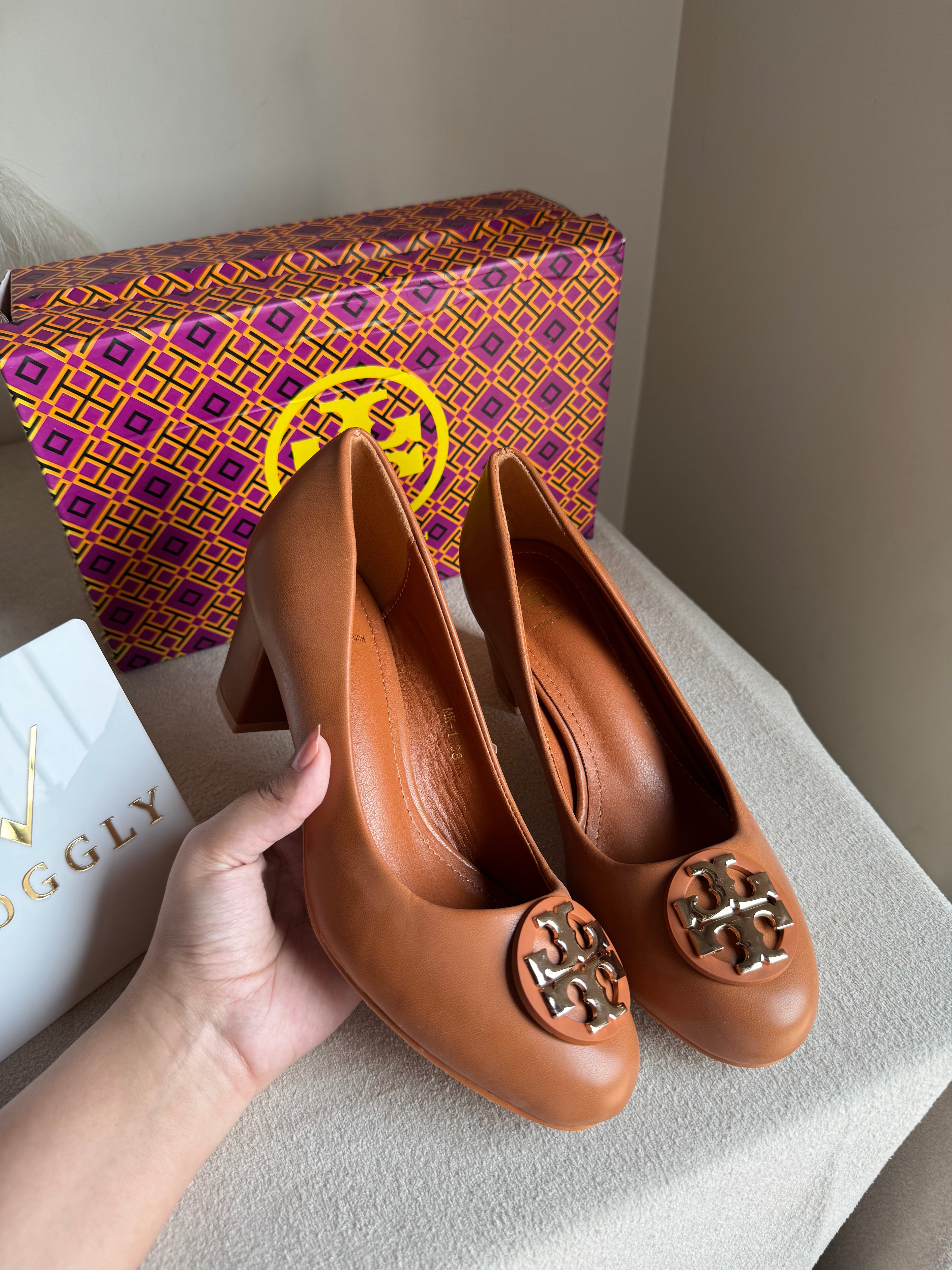 IMPORTED Tory Burch Classic Court Heels - Brown