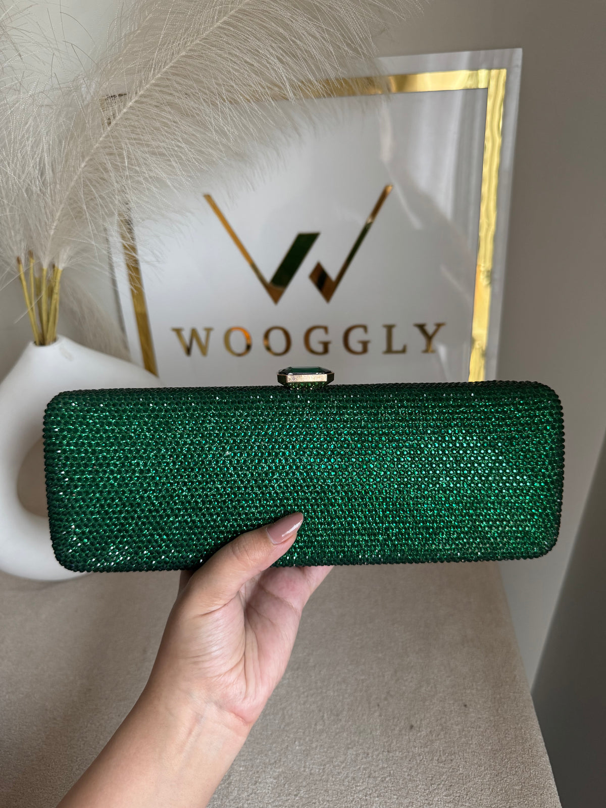High Quality Élan Clutch - Emerald Green
