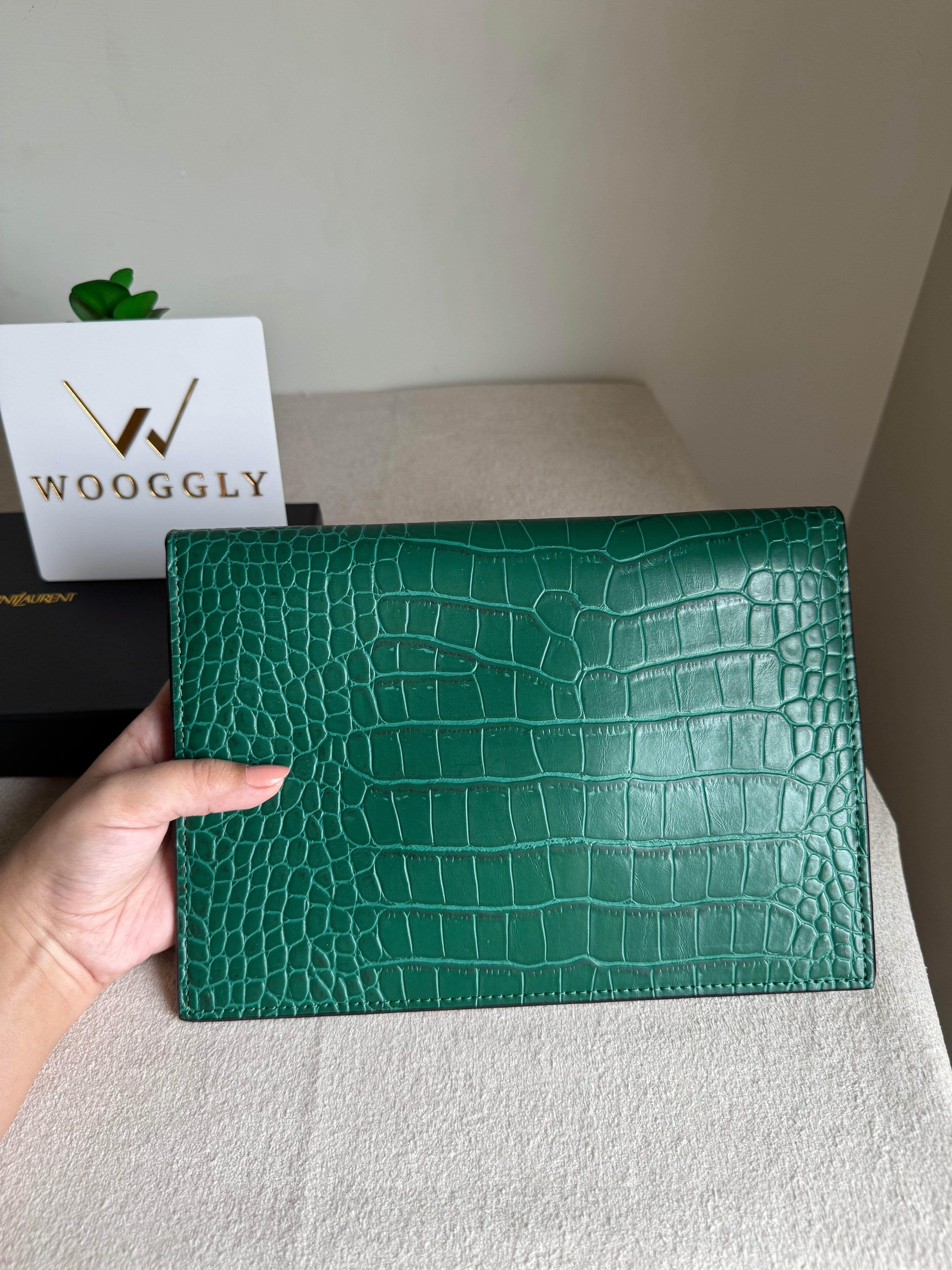 Premium Quality YSL Pouch with Box Packing - Green
