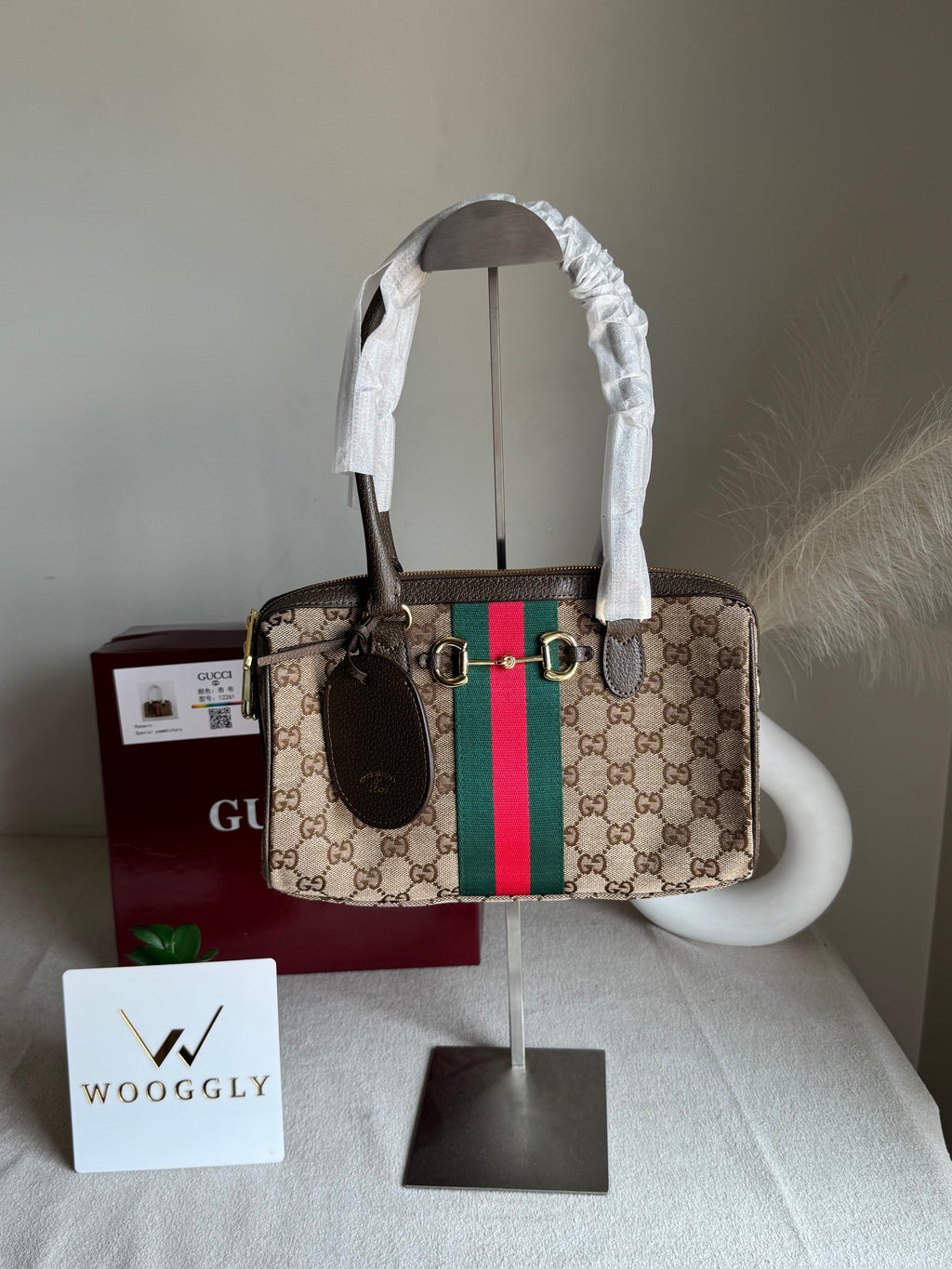 Gucci High Quality Hand Bag - Brown - BOX PACKING
