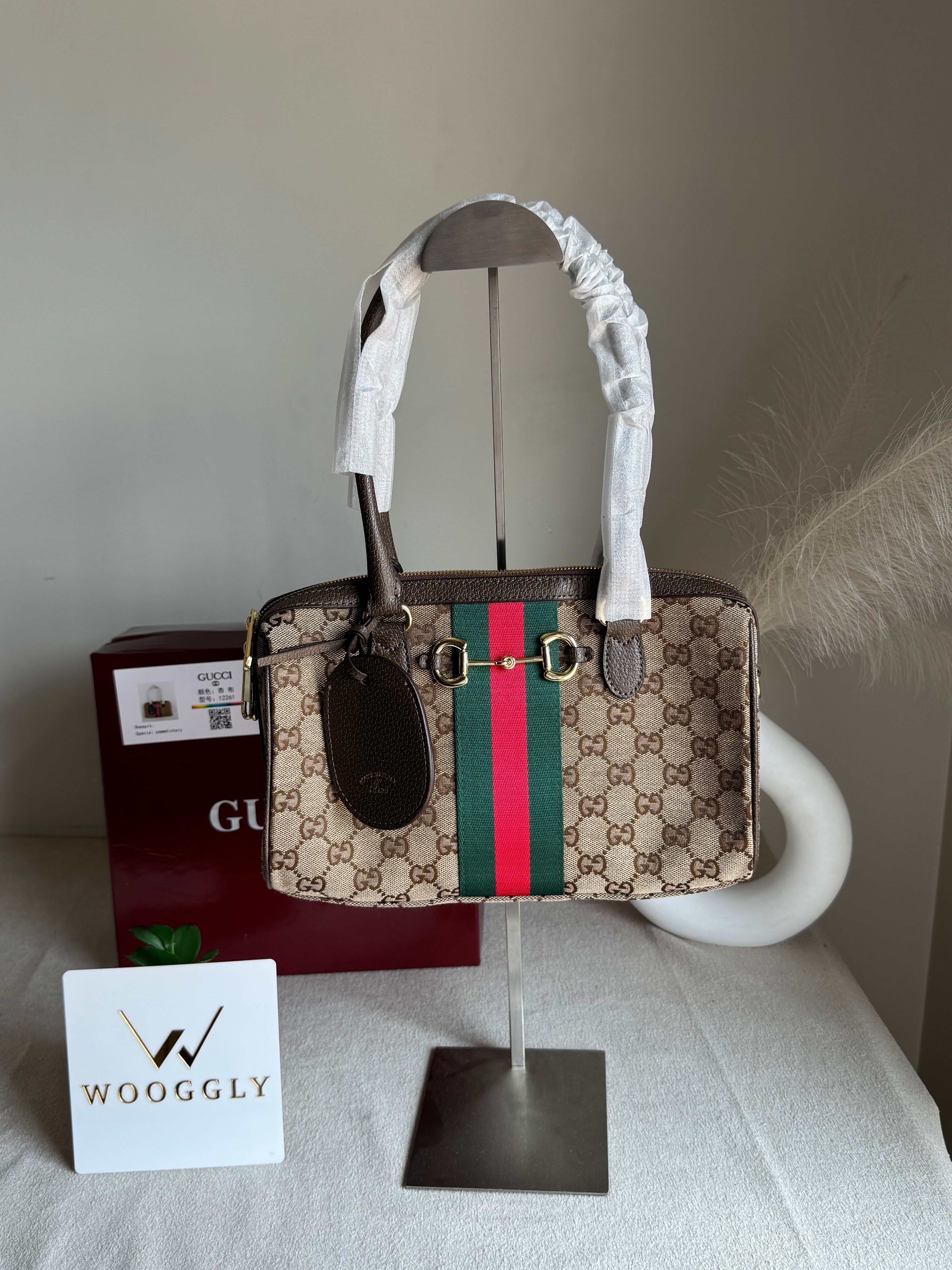 Gucci High Quality Hand Bag - Brown - BOX PACKING