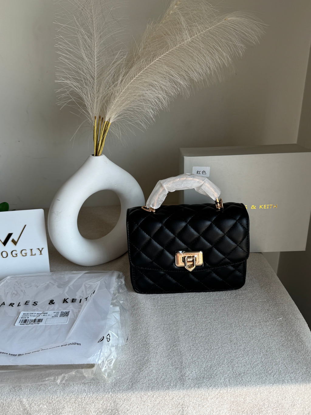 Premium C & K Elora Bag with PROPER PACKING Black