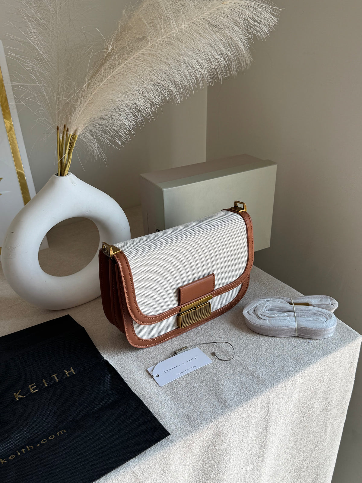 Premium C&K Coco Bag with PROPER PACKING Cream & Brown