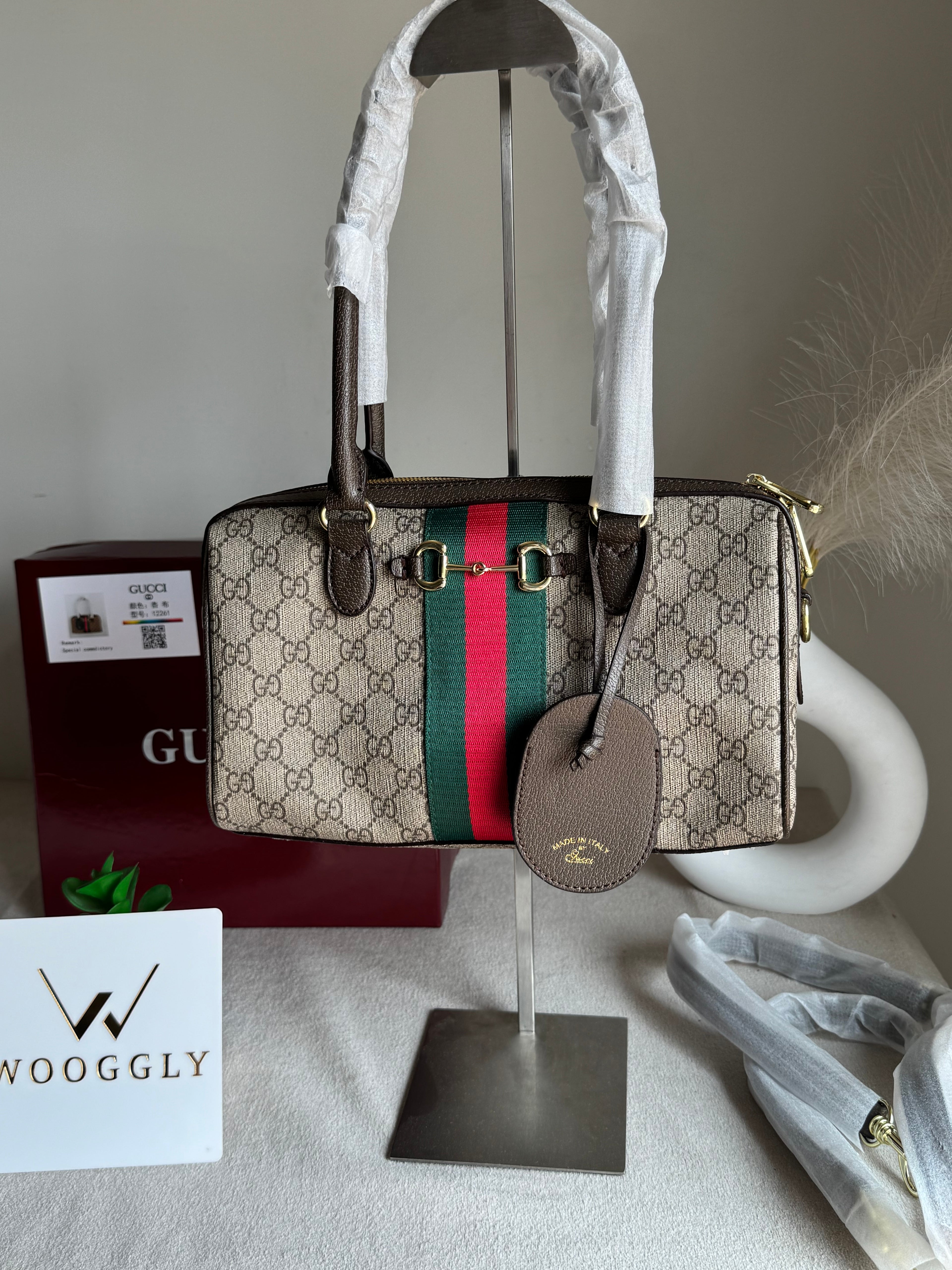 Gucci High Quality Hand Bag - Chocolate Brown - BOX PACKING