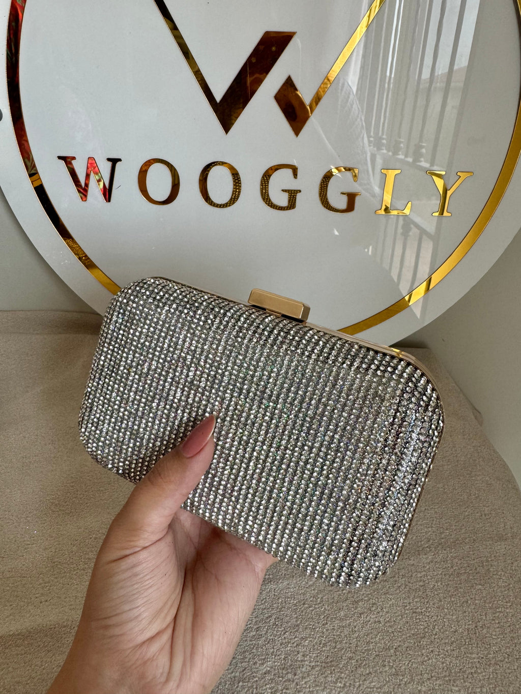 Mehar Shimmer Clutch - Silver