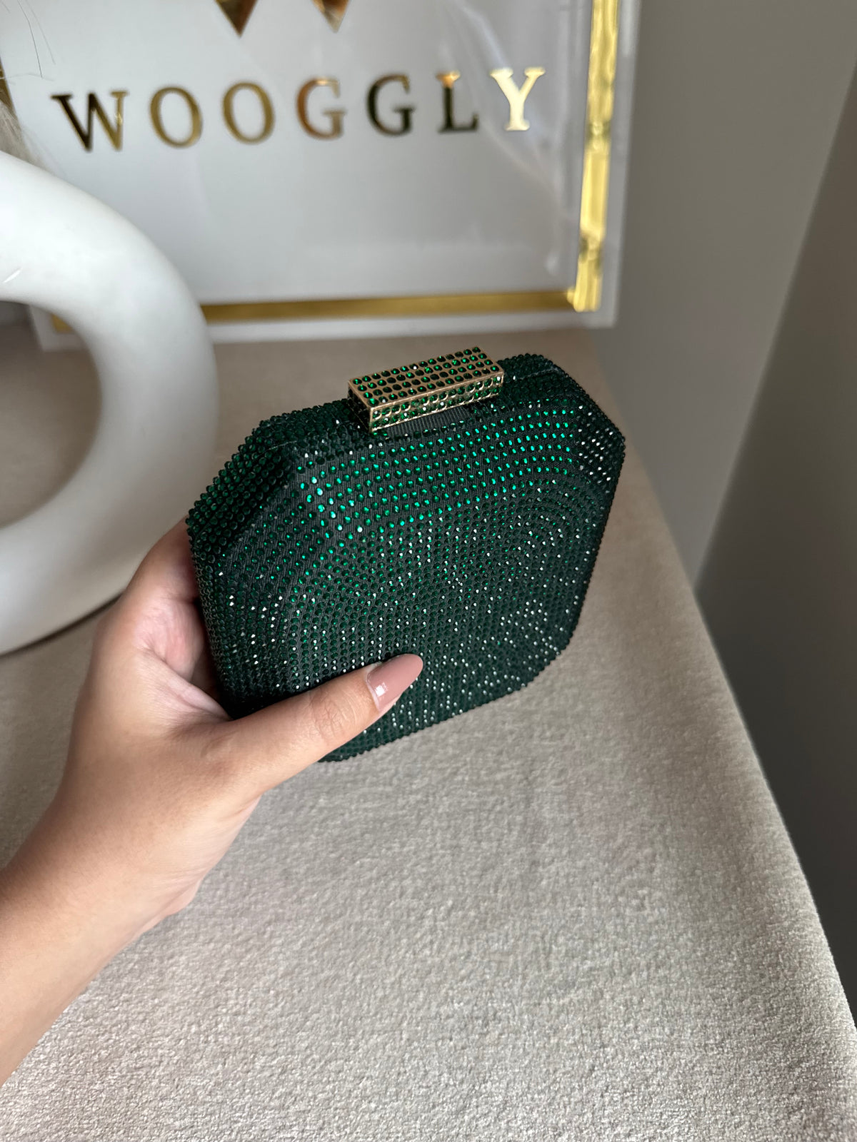 AYLA CLUTCH Emerald Green