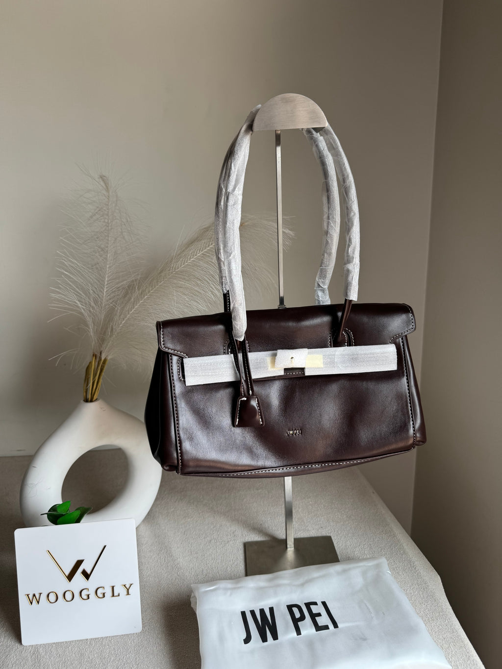 JW PEI High Quality Yara Shoulder Bag - Dark Brown