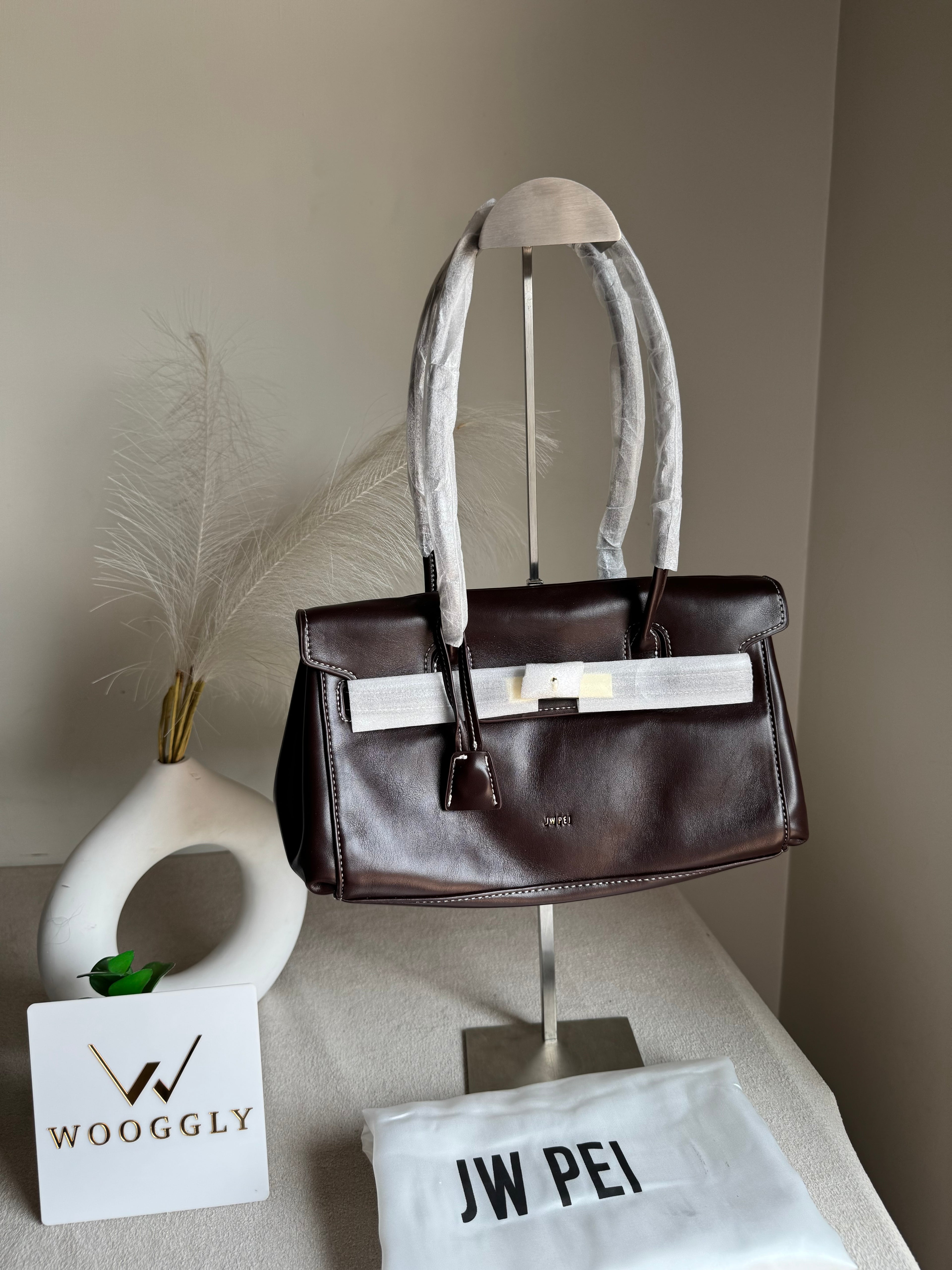 JW PEI High Quality Yara Shoulder Bag - Dark Brown