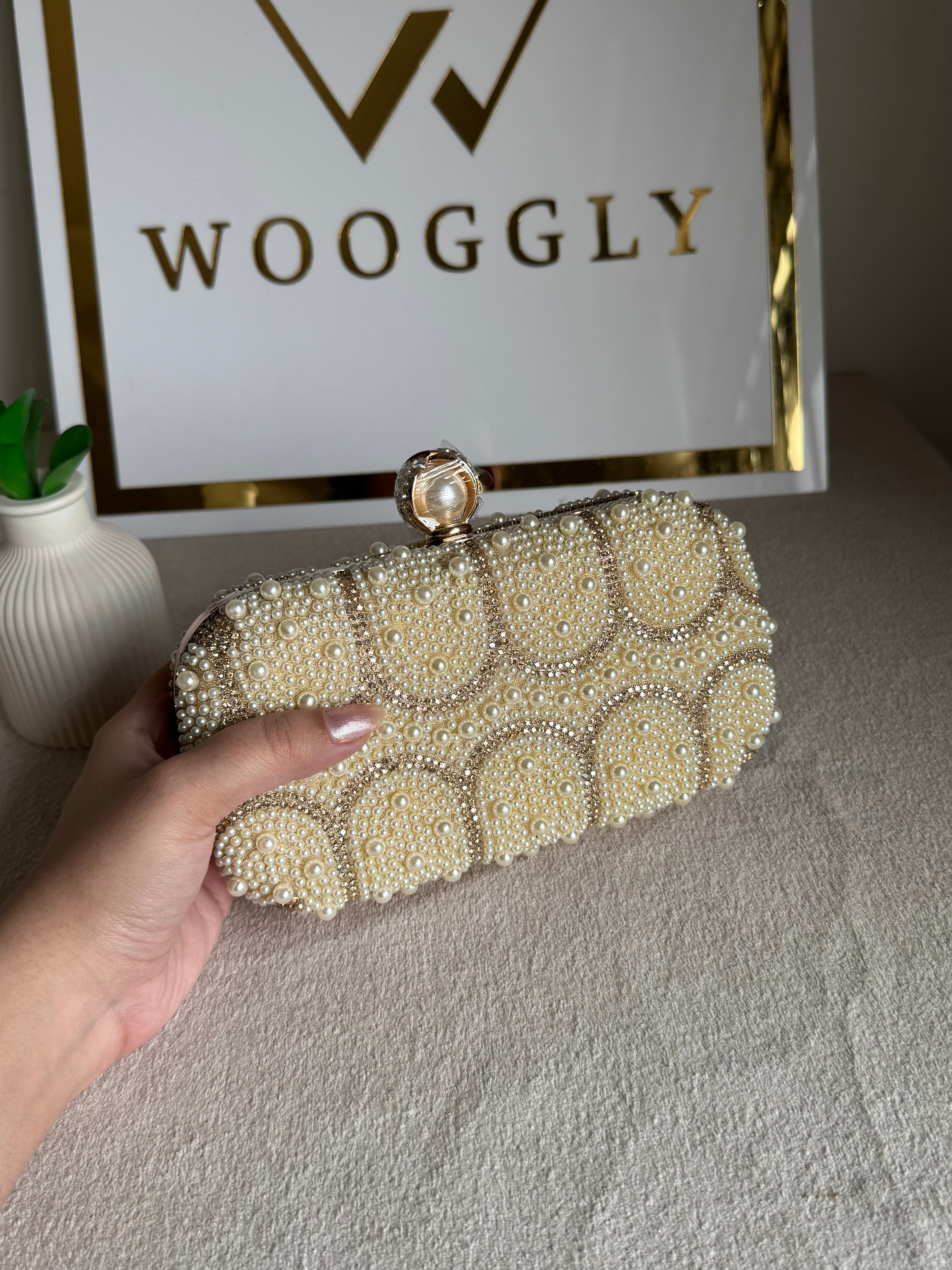 Satin Pearl Clutch