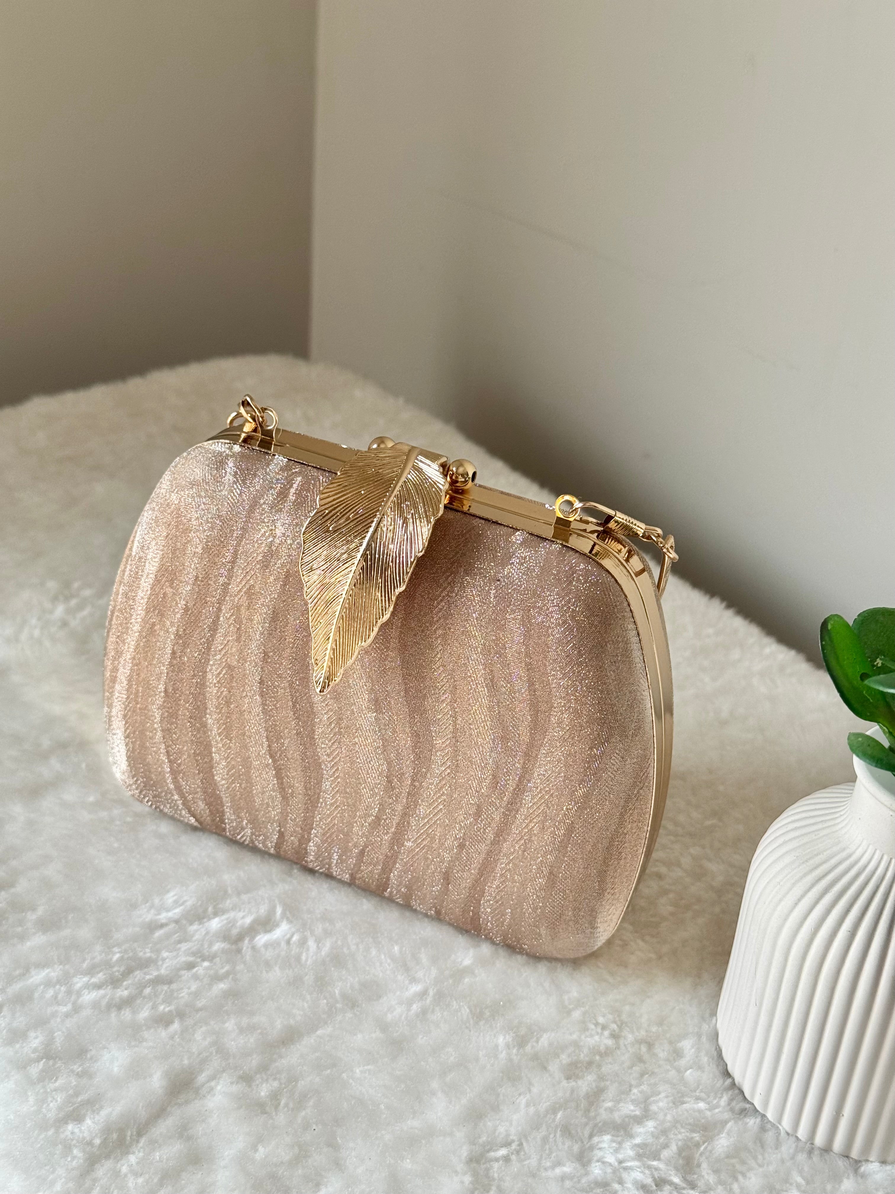 Crystal Charm Clutch - Rose Gold