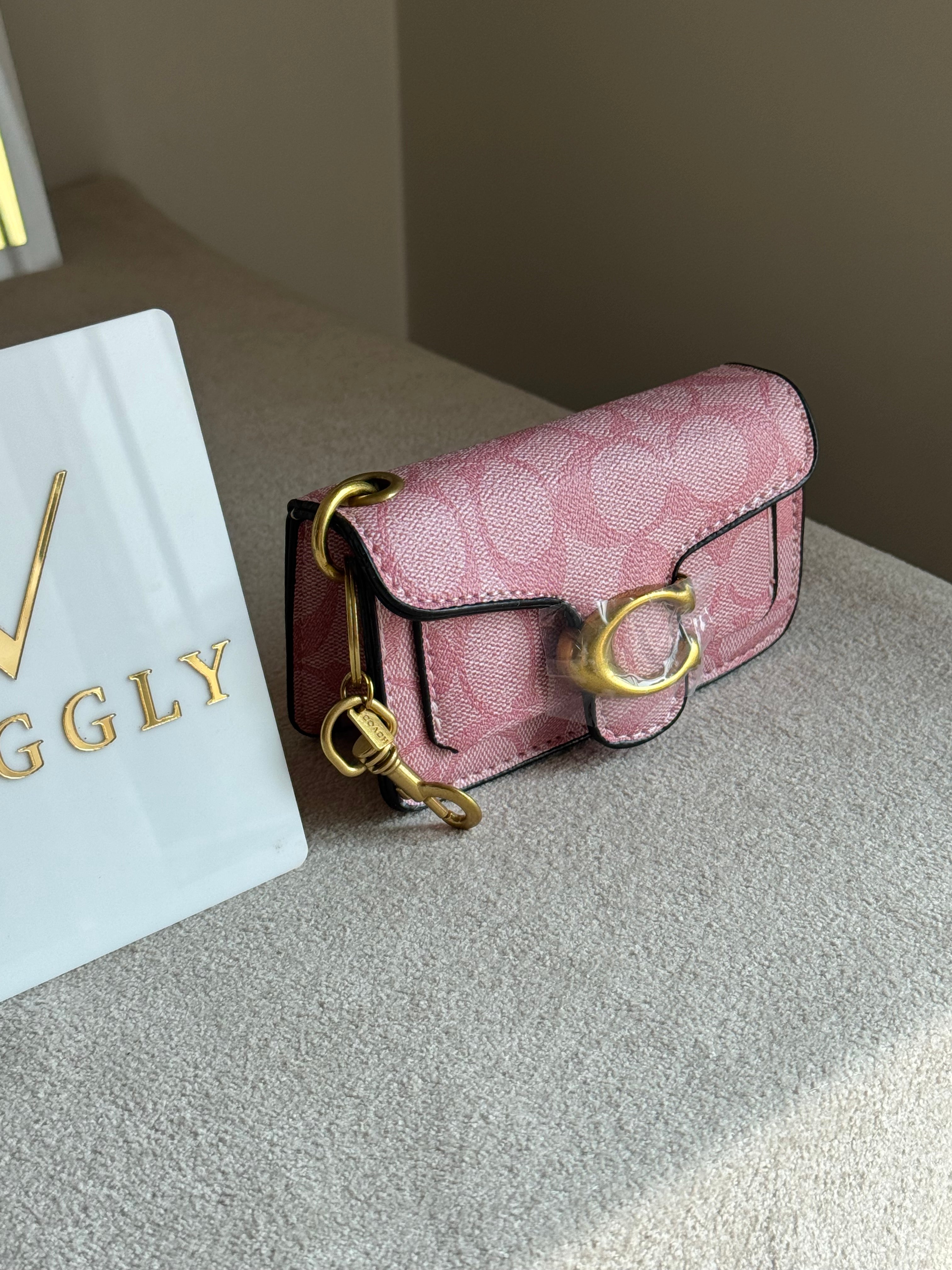 Coach Tabby Mini Bag Charm Signature Pink