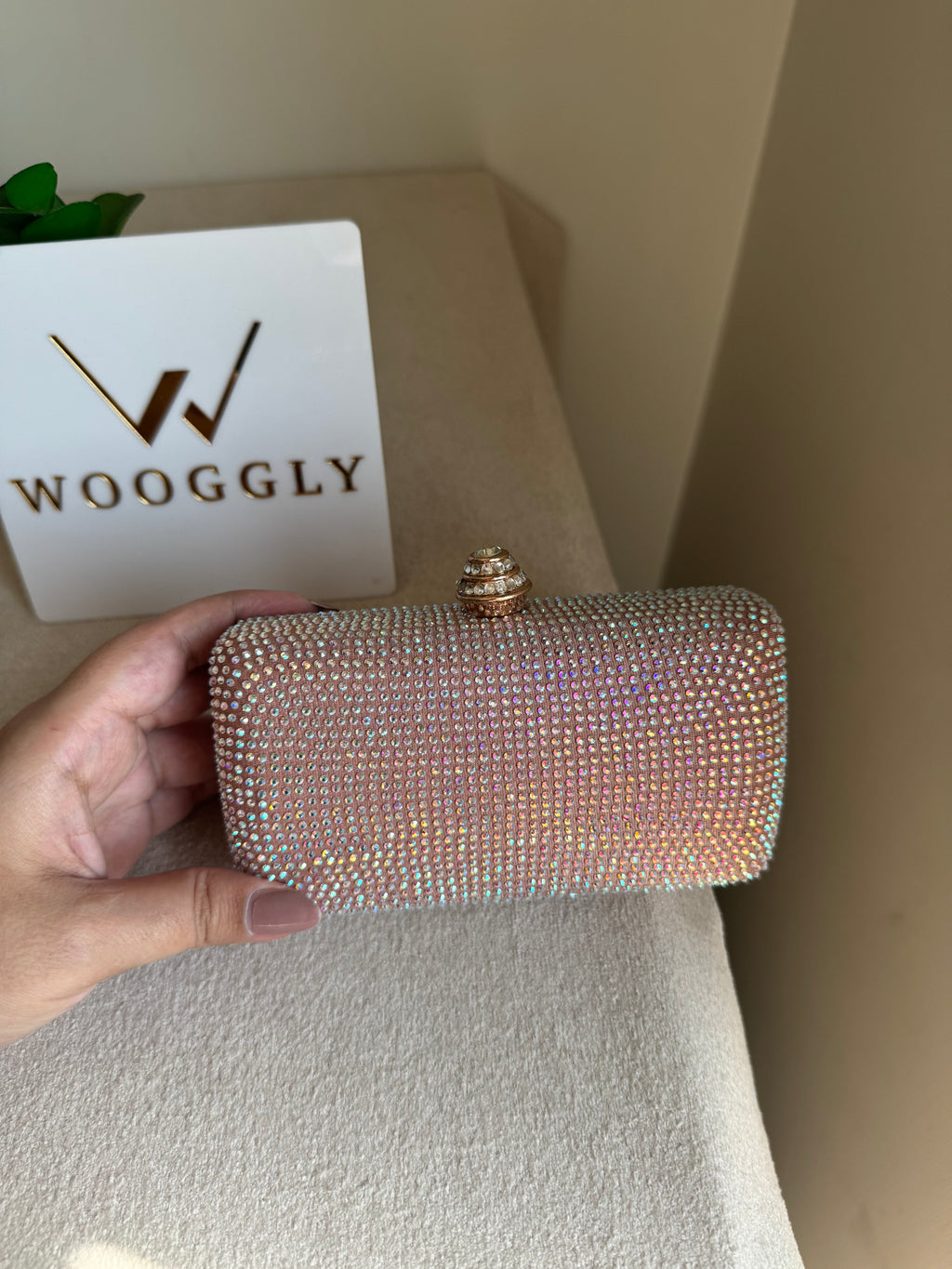 Dazzle Evening Clutch Rose Gold with Multi
