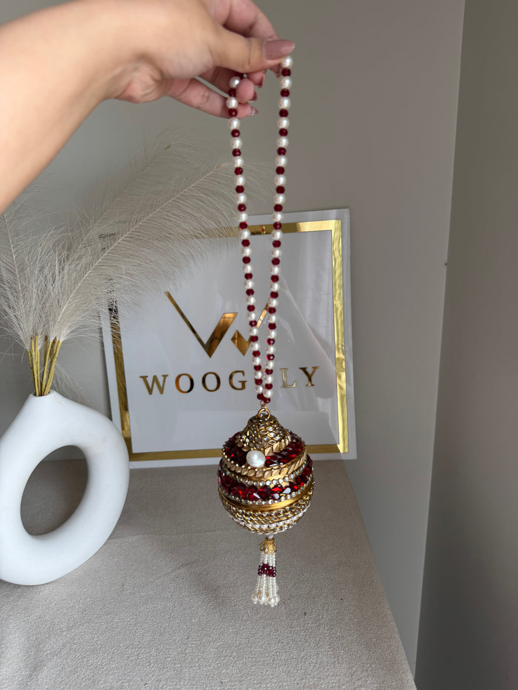 Turkish Potli - Gold & Maroon