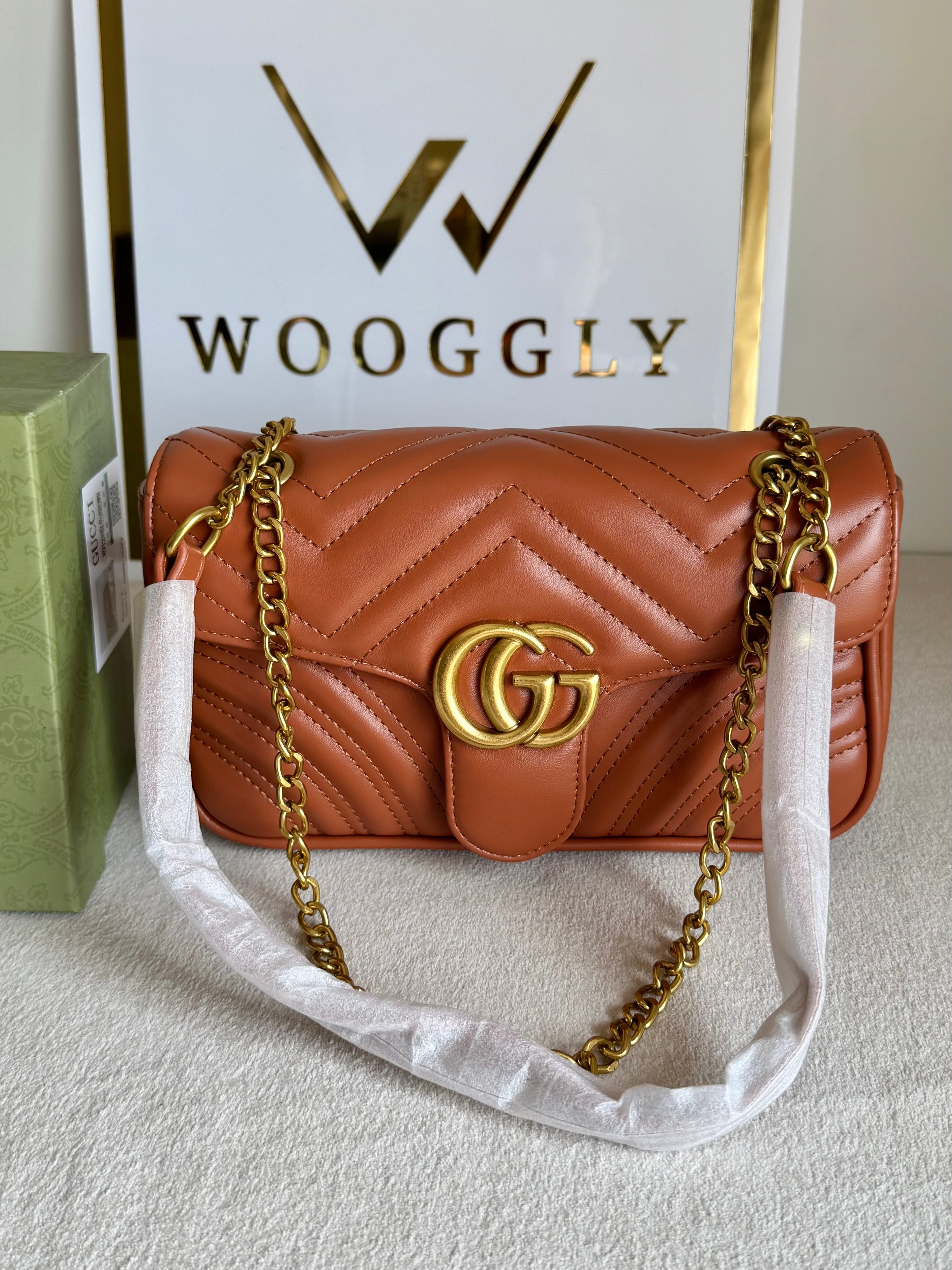 Gucci Signature Bag MEDIUM - Brown with Box Packing