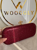 Bottega Shimmer Clutch - Red with Chain
