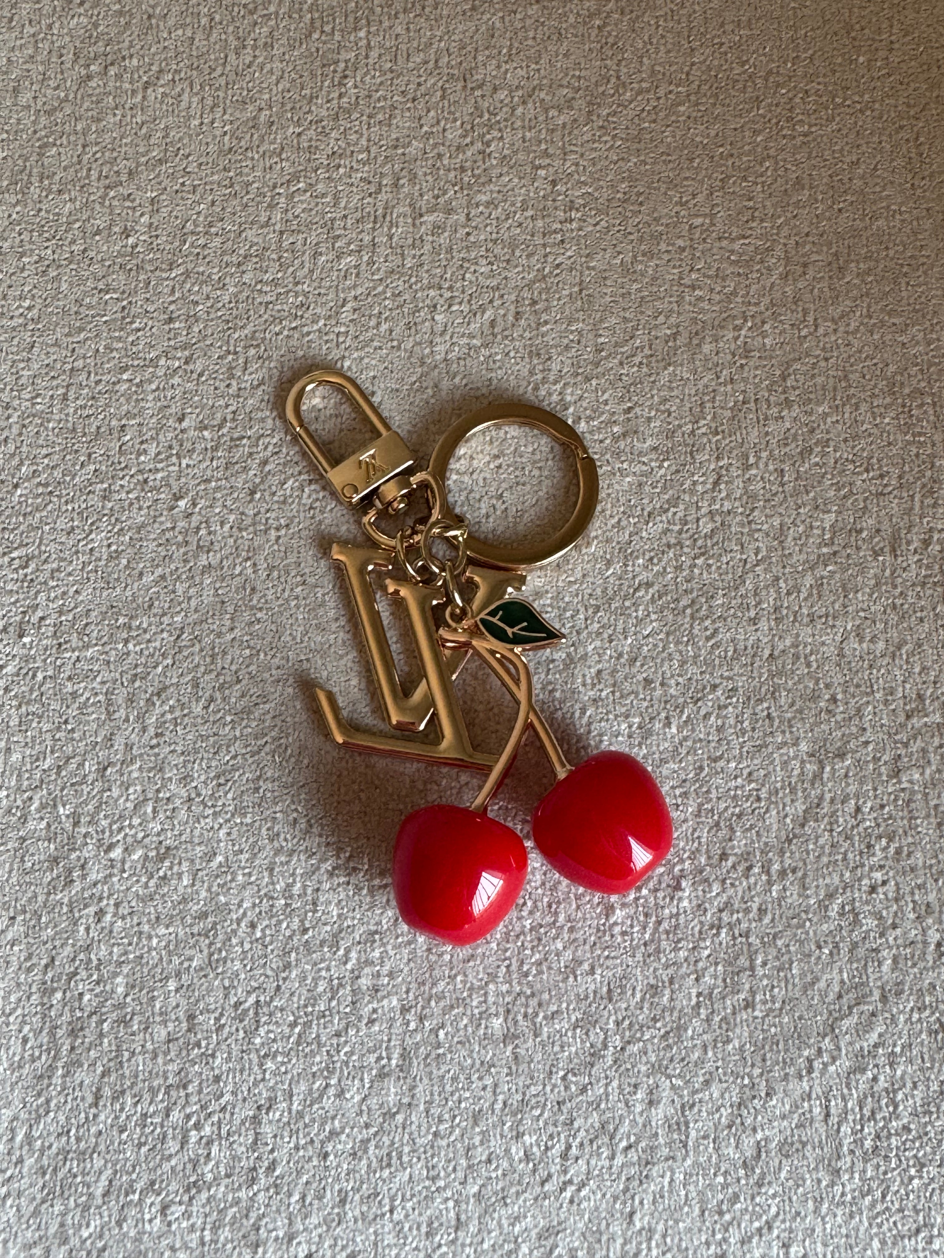 Premium LV Cherries Bag Charm