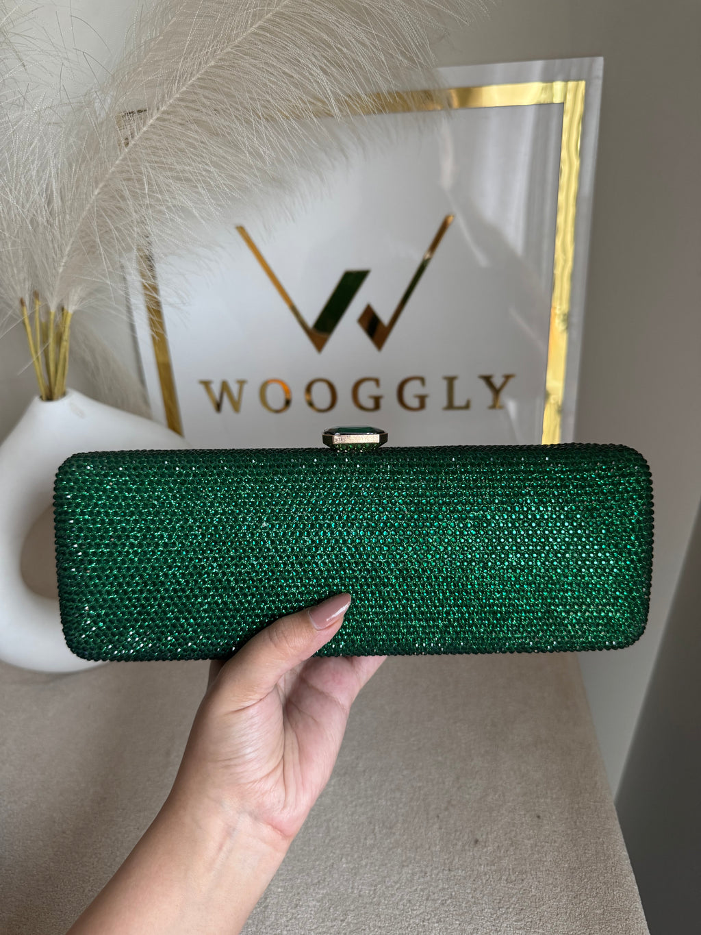 High Quality Élan Clutch - Emerald Green