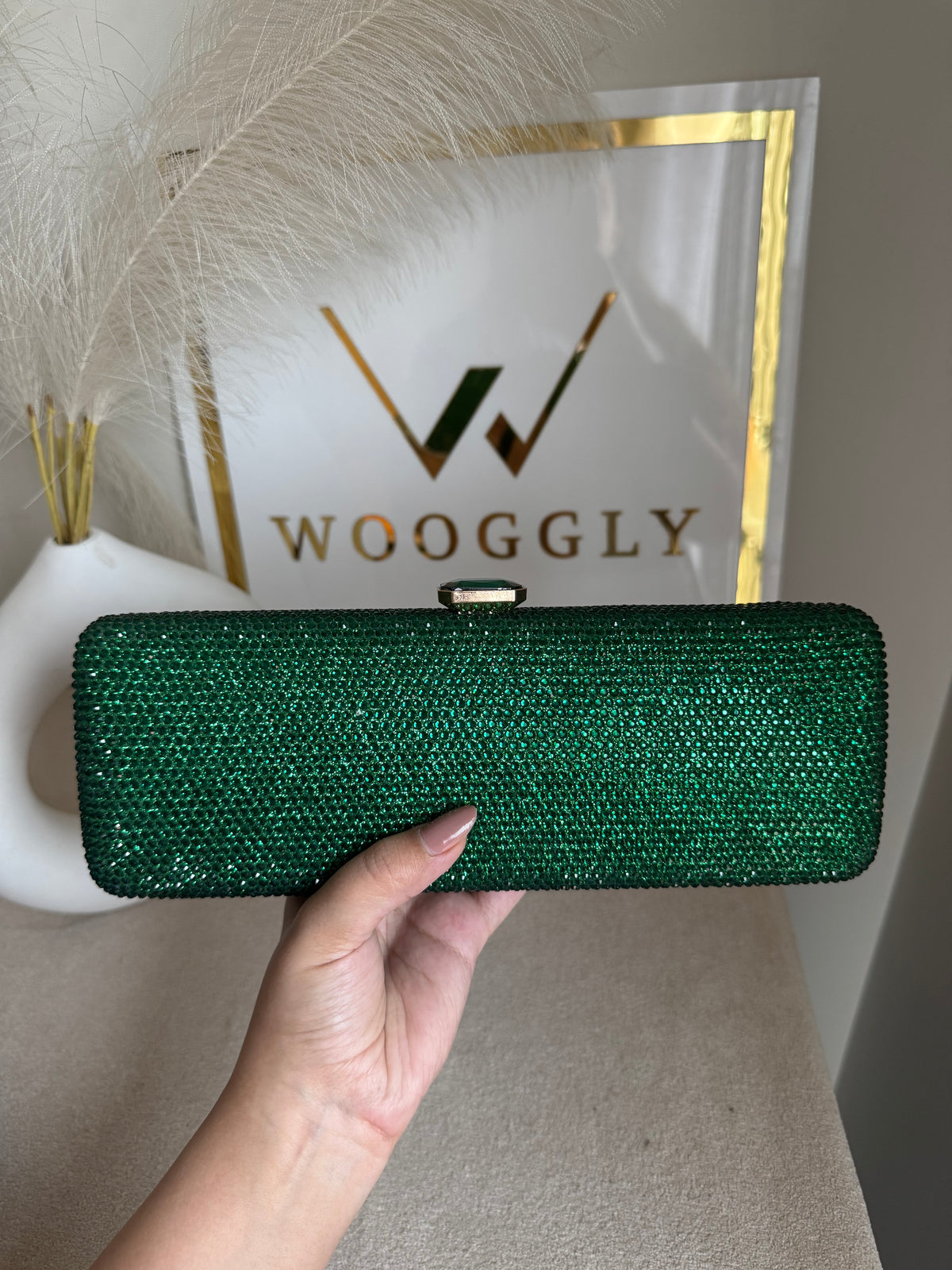 High Quality Élan Clutch - Emerald Green