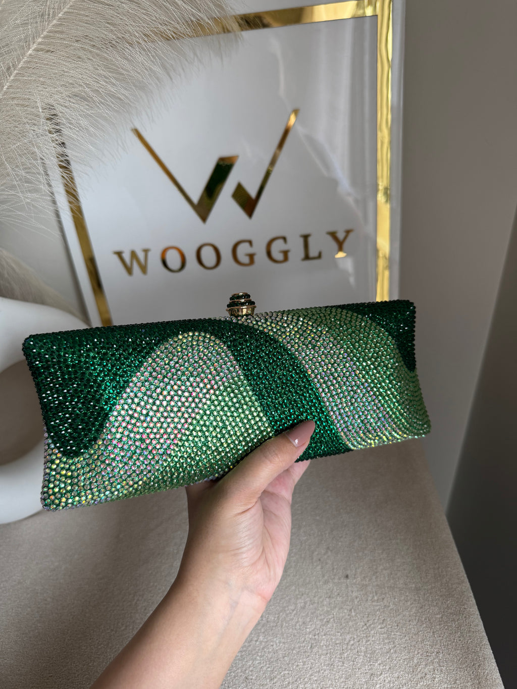 High Quality Élan Clutch - Multi Emerald Green