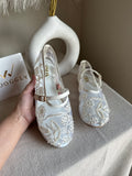Zara Embroided Net Pumps - White