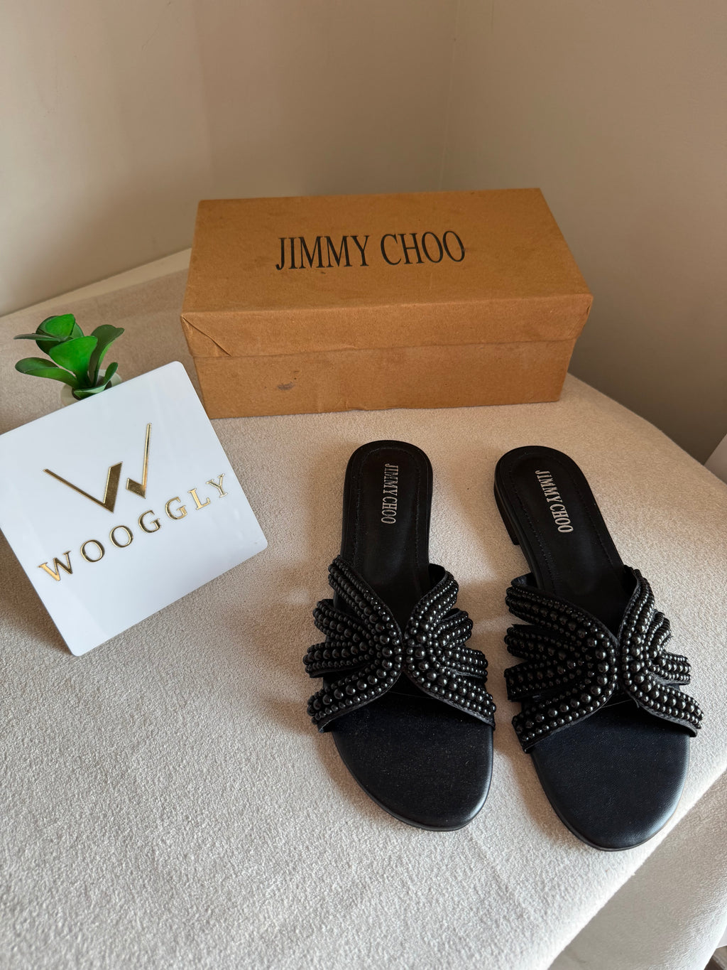 Jimmy Choo Pearl Slides - Black