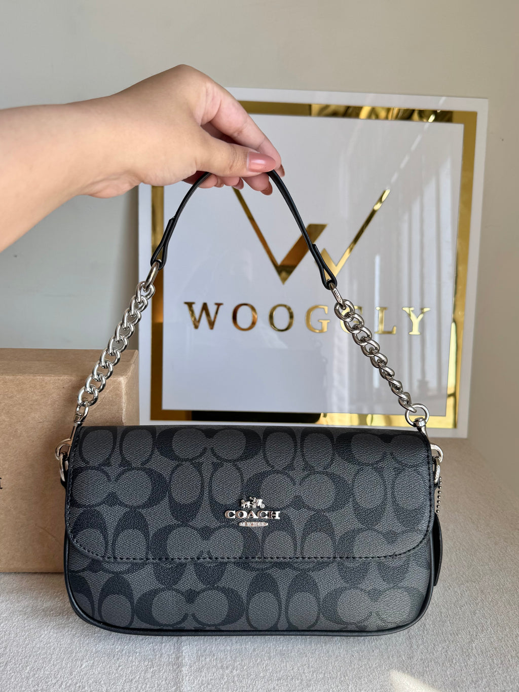 Coach Sling Bag - Black & Grey (BOX PACKING)