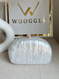 Marble Acrylic Clutch - Pearly