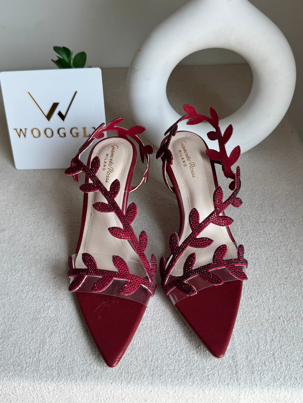 Gianvitto Rossi Heels Glitter Maroon