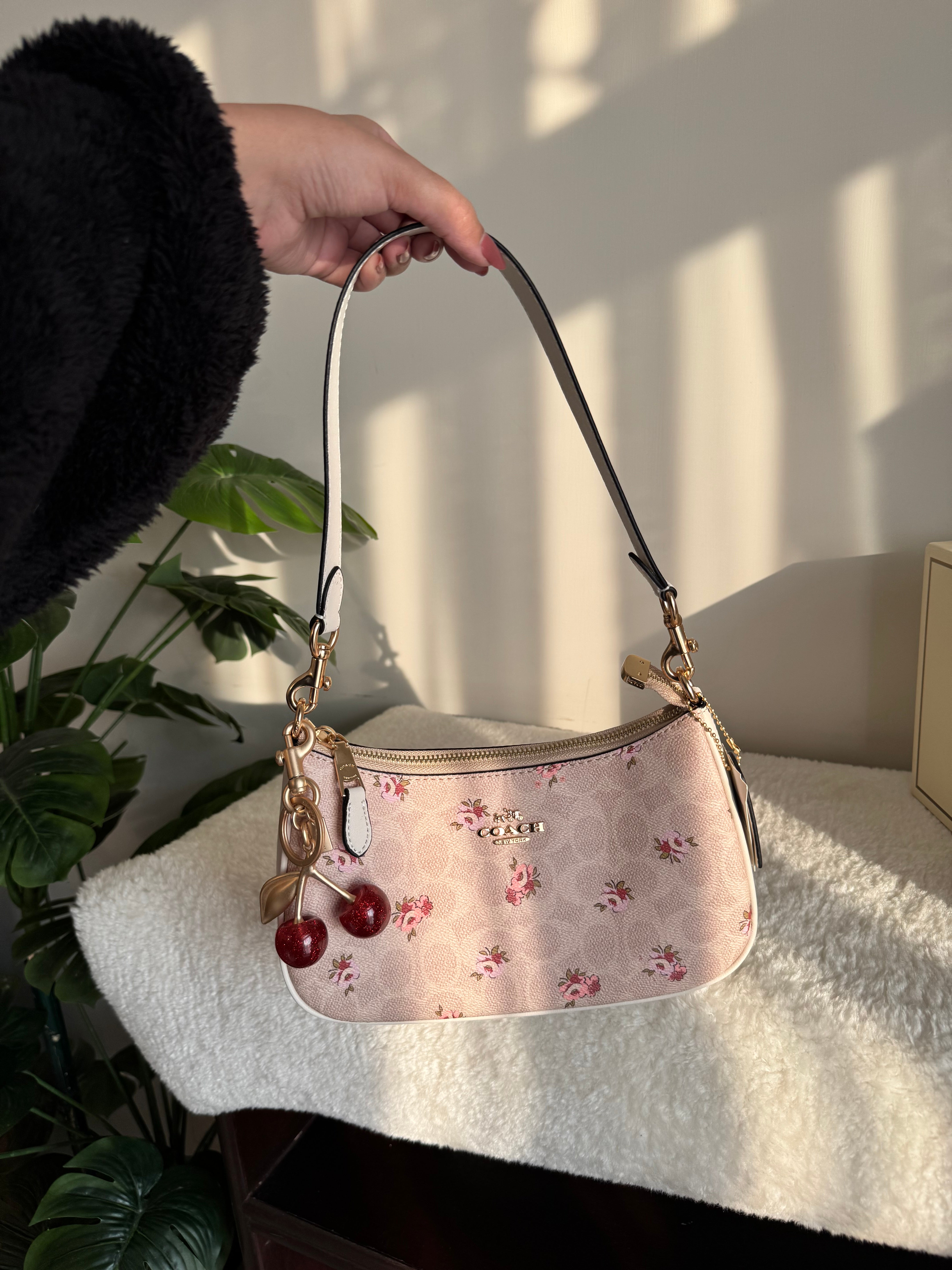 COACH TERI PREMIUM with Coach Cherry Charm (Floral) - BOX PACKING