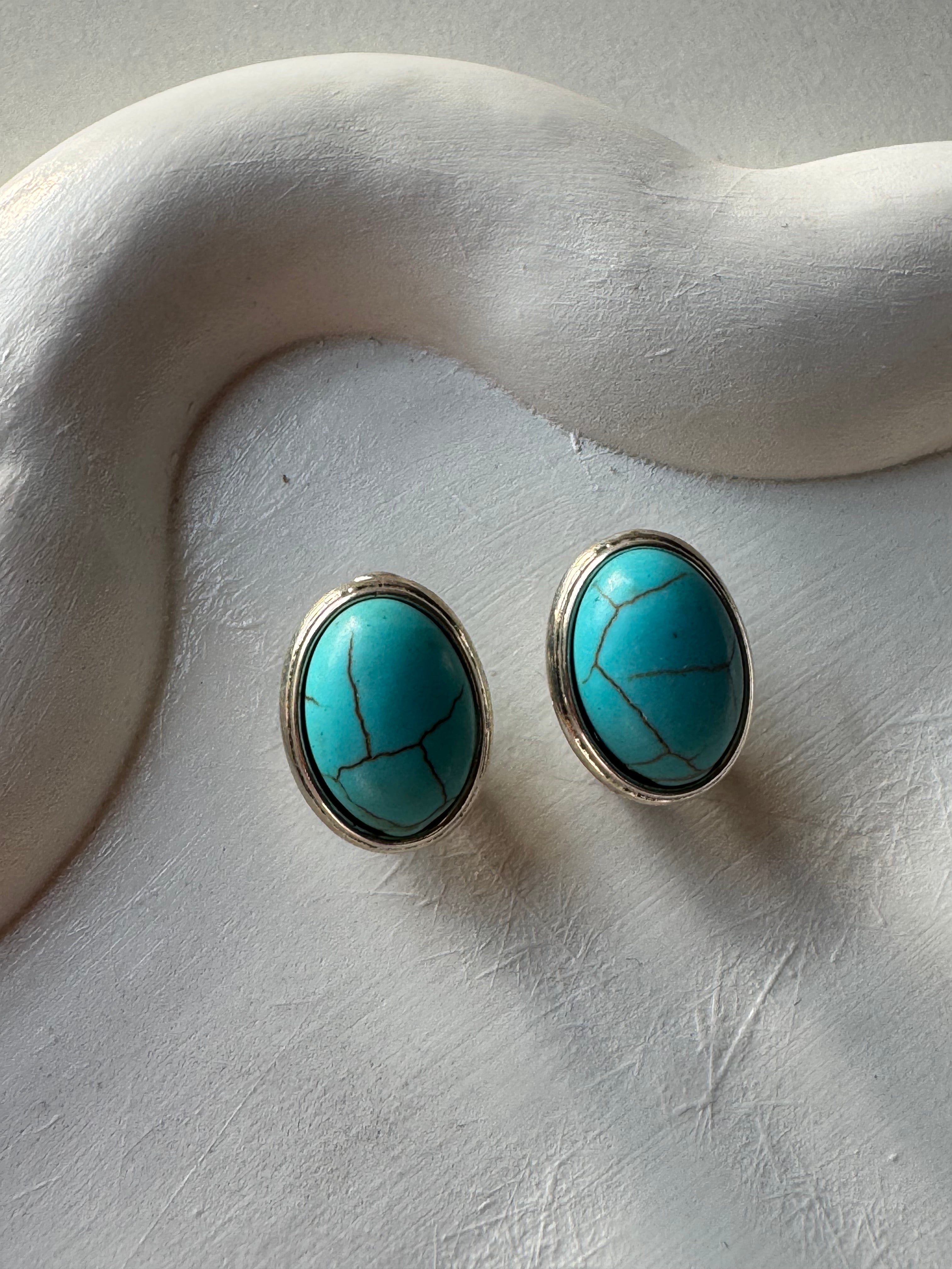 Turquoise Aura Studs