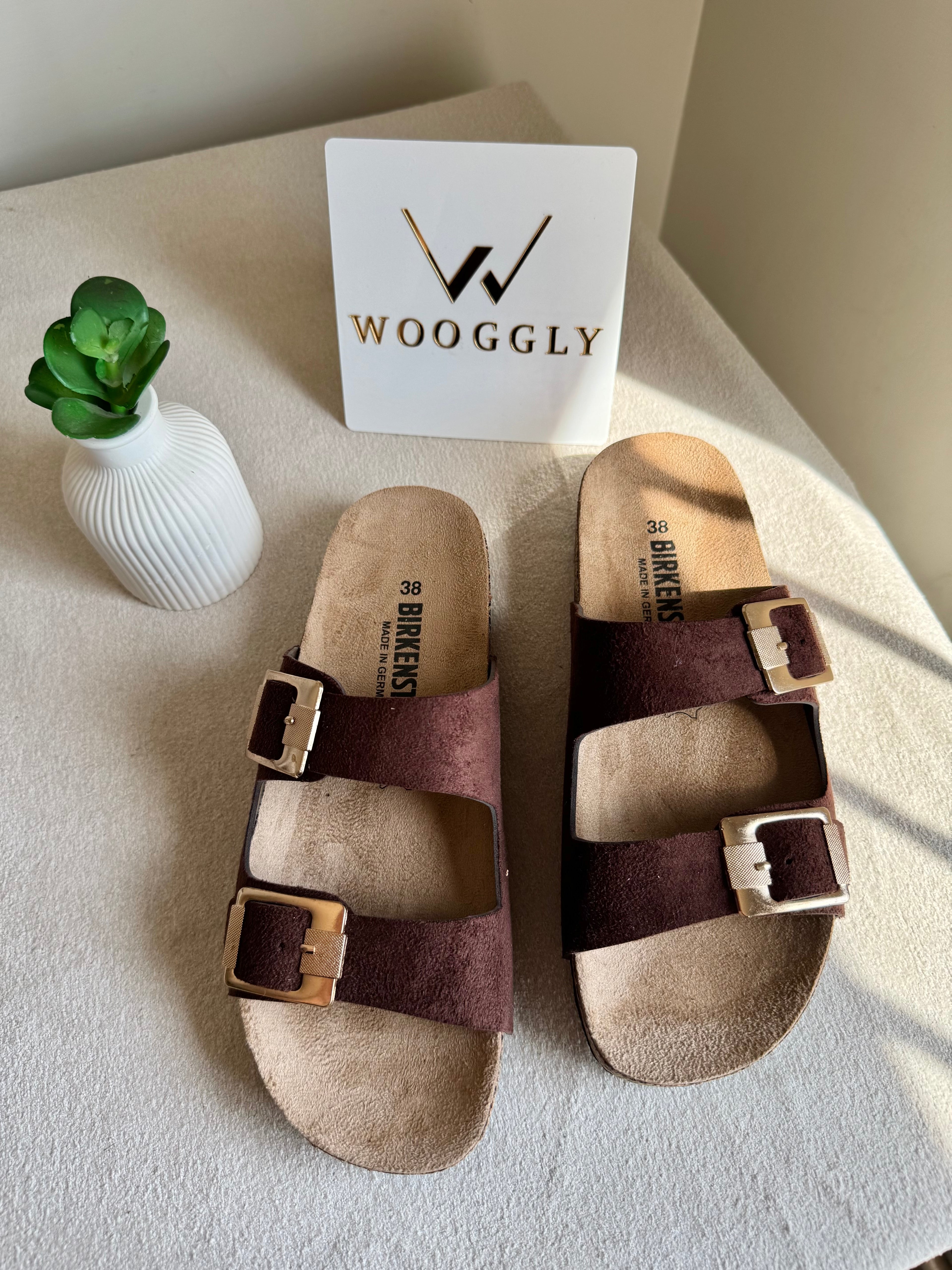 Viral Birkenstock Comfy Sandals - Suede Burgandy