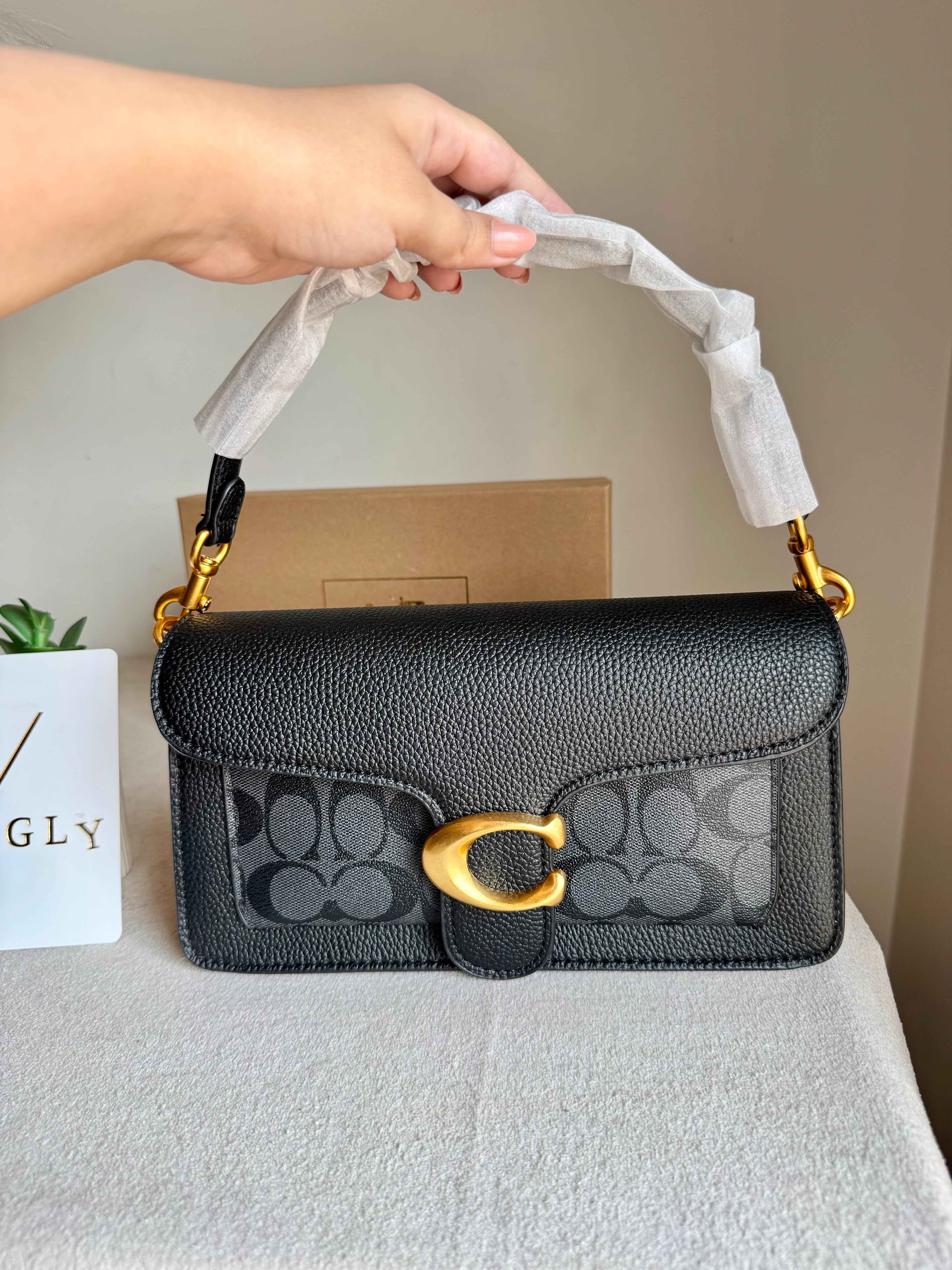 COACH TABBY Black & Grey Good Quality -  BOX PACKING