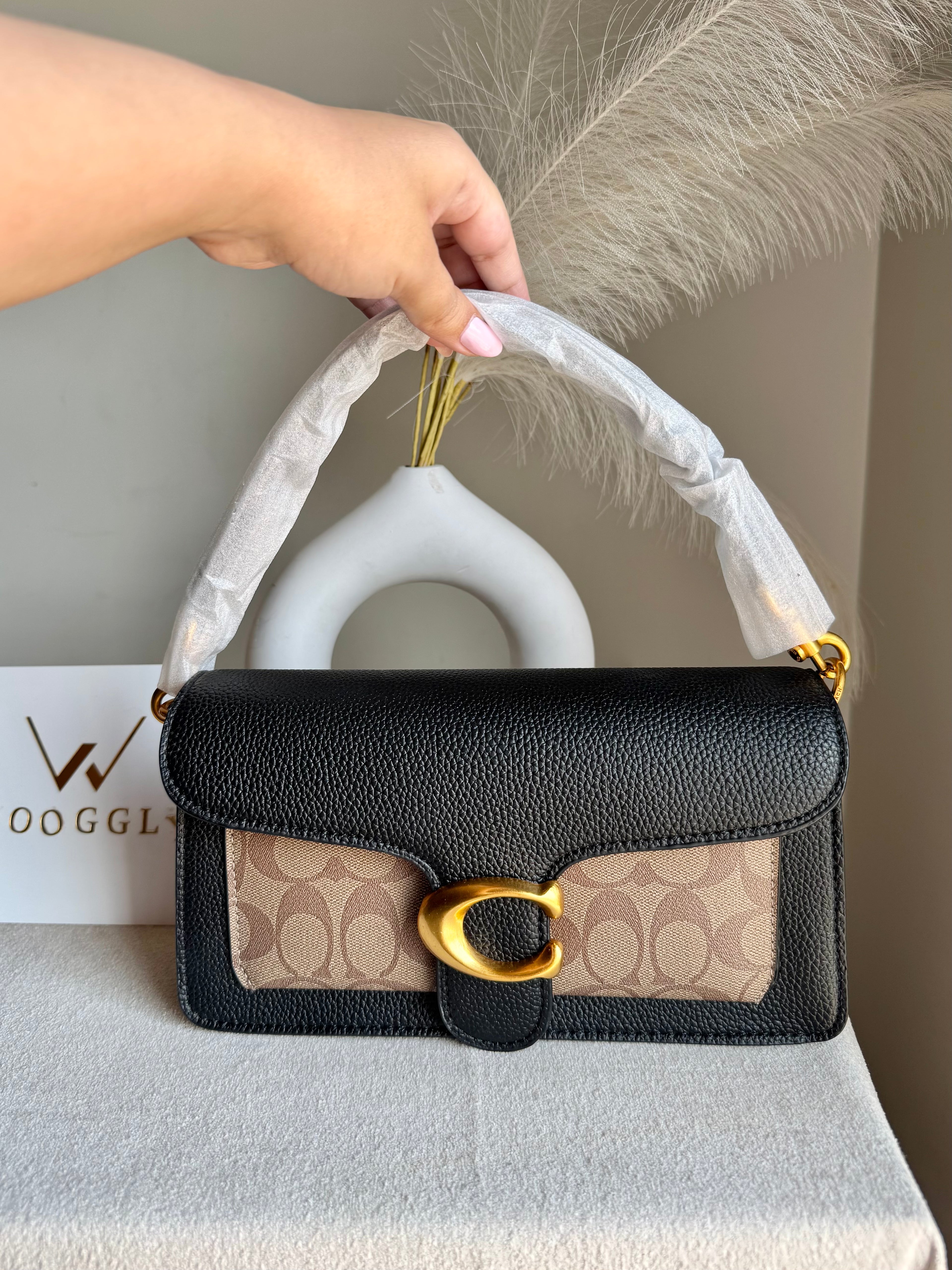 COACH TABBY Black & Khaaki Good Quality -  BOX PACKING