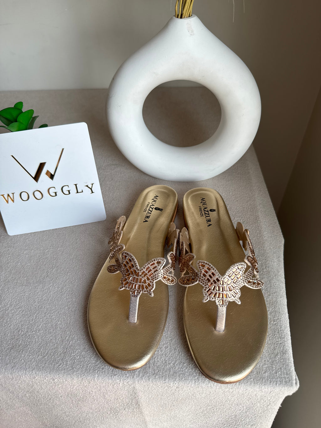 Aquazzura Pretty Slides - Champagne