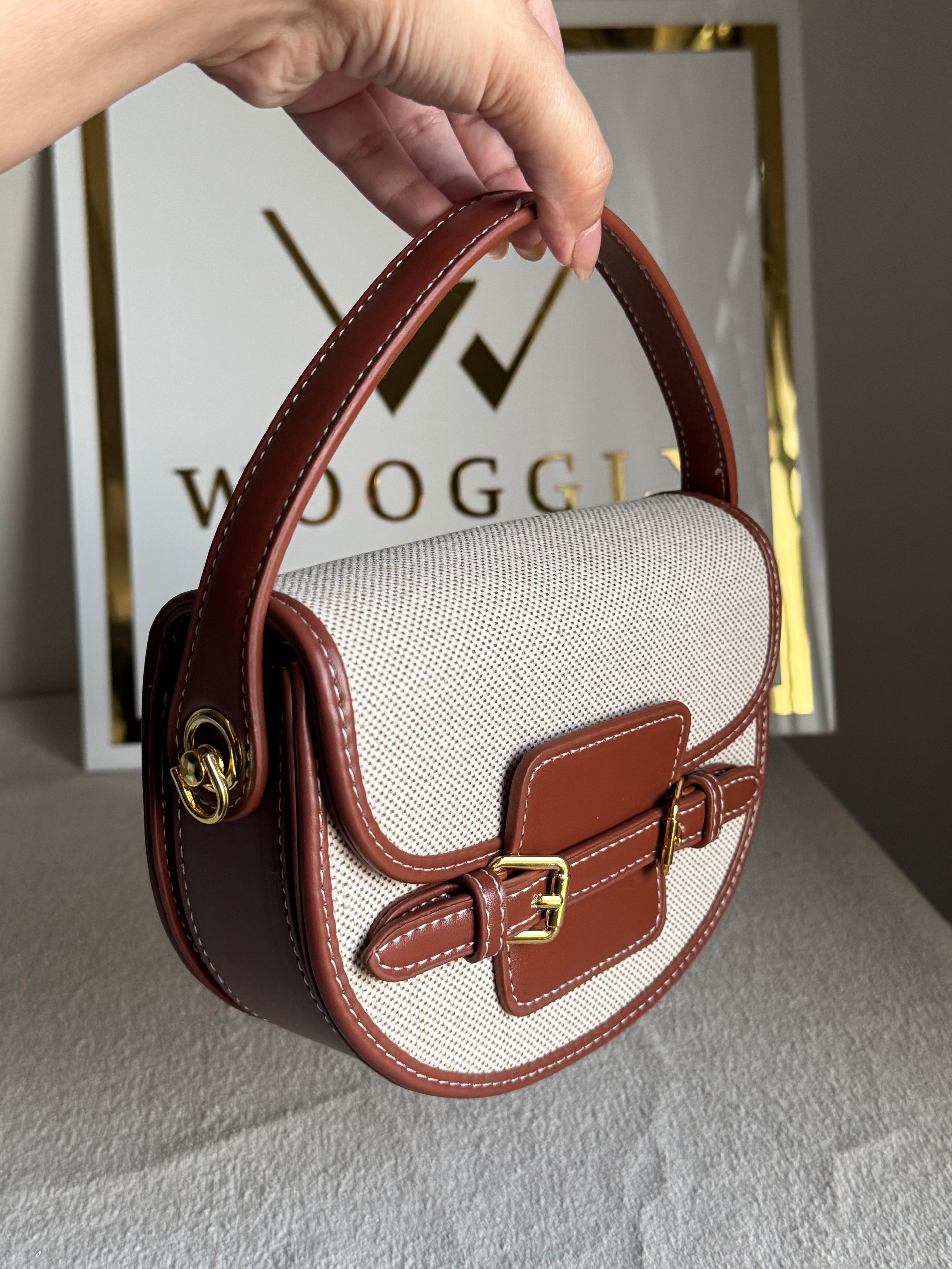 Statement Bag - Brown with Jute