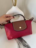 Longchamp Crossbody Bag with Strap - Small Maroon (NO LOGO)