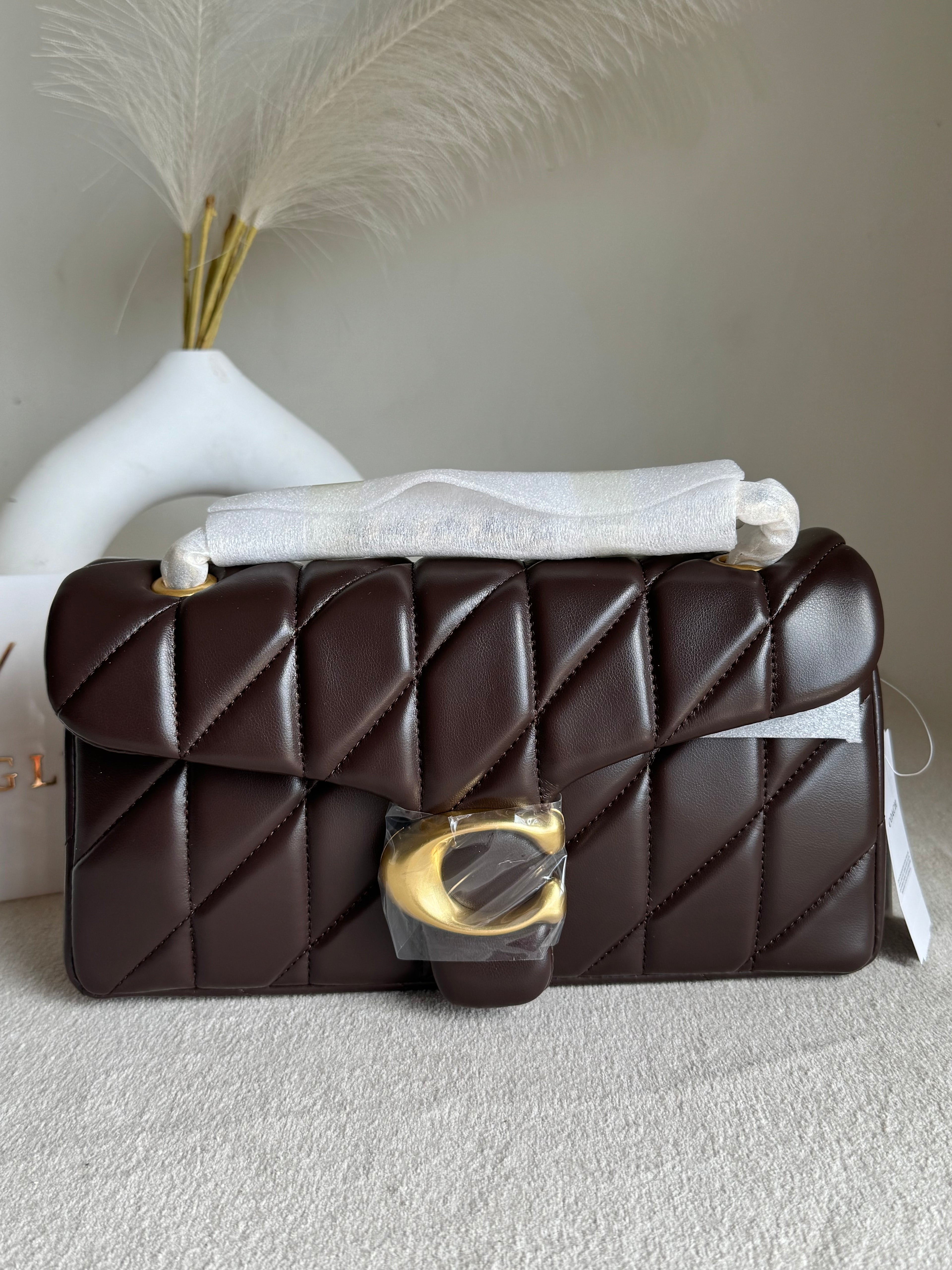 COACH Quilted Tabby EXTREMELY PREMIUM (Chocolate Brown) - BOX PACKING