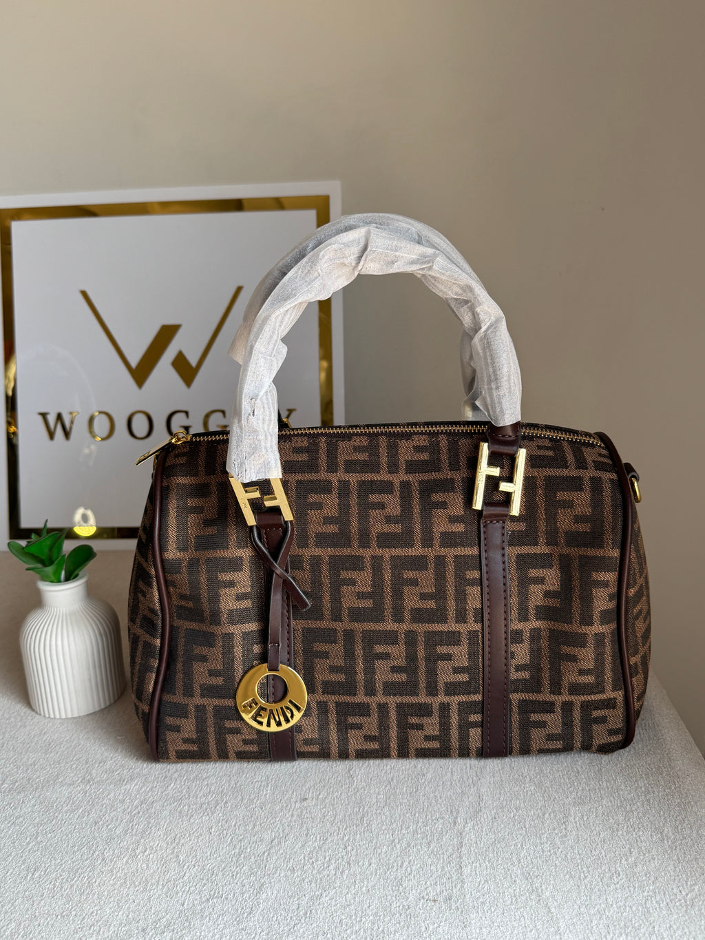 Fendi Signature Hand Bag - Signature Brown
