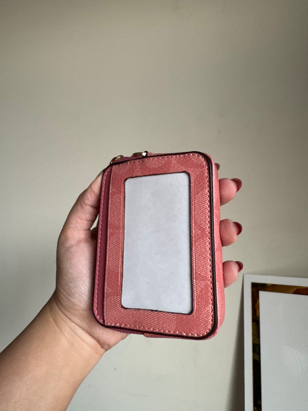 Coach Zip Card Case - Signature Pink
