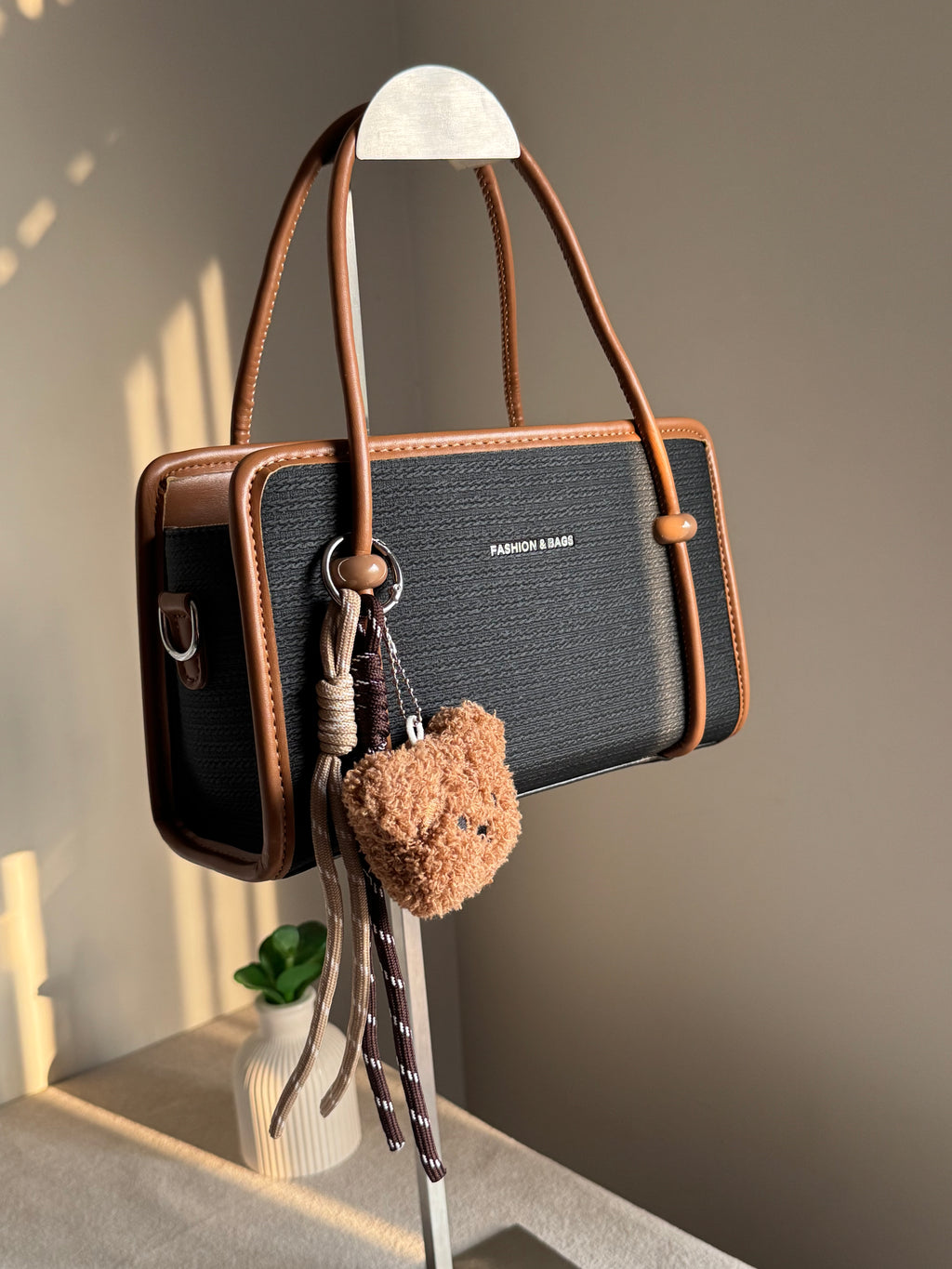 Coco Black Teddy Bag with Teddy Bag Charm