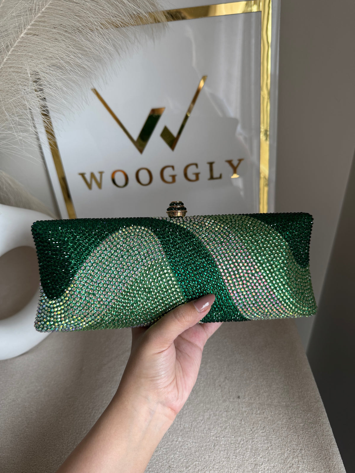 High Quality Élan Clutch - Multi Emerald Green
