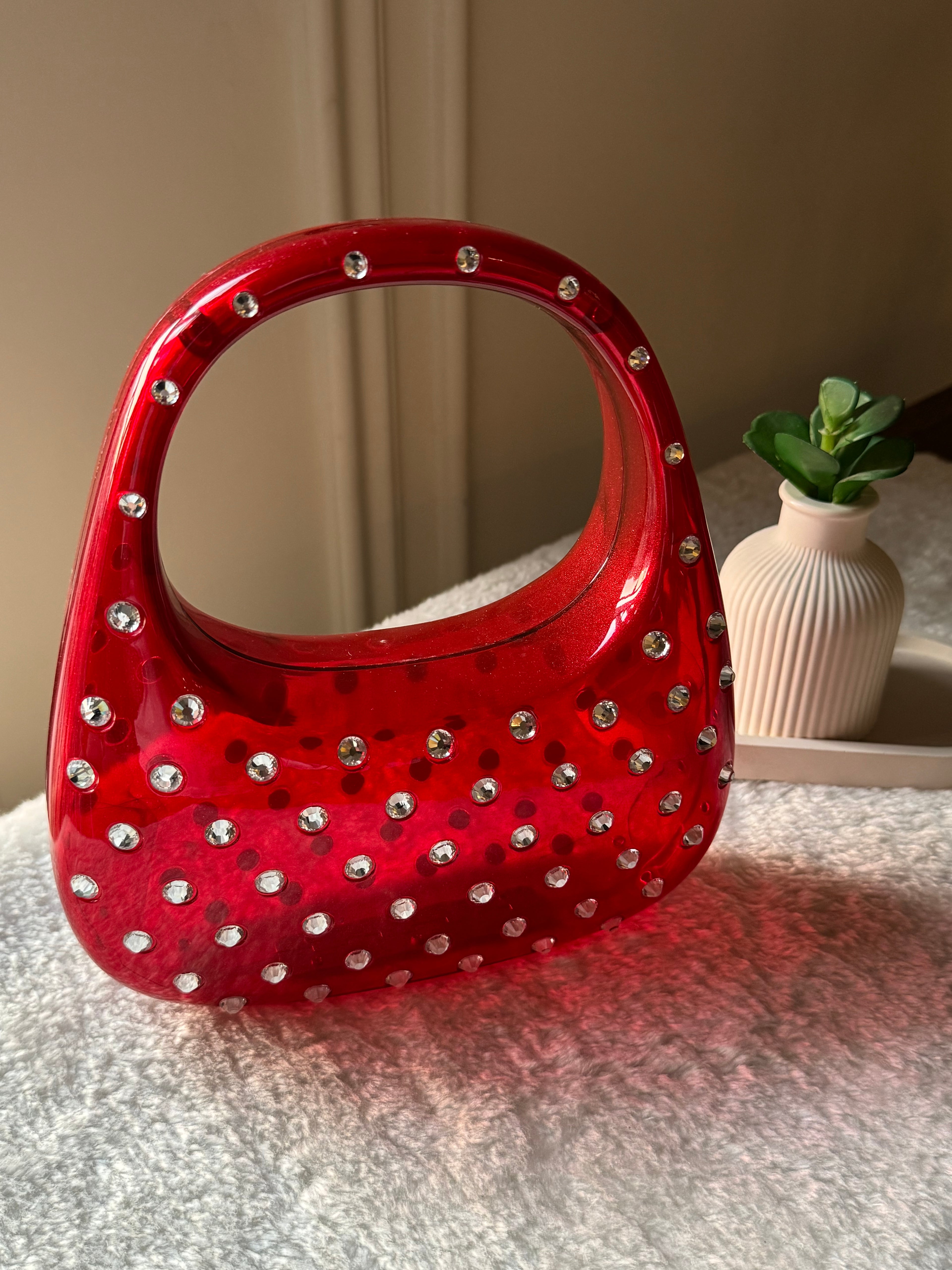 Glimmer Clutch (Red) with Long Chain