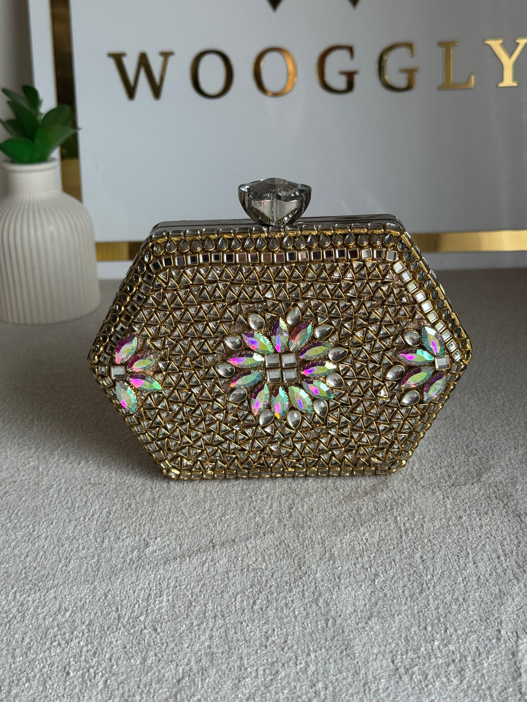 Gulnaar Kundan Clutch - Multi Stone