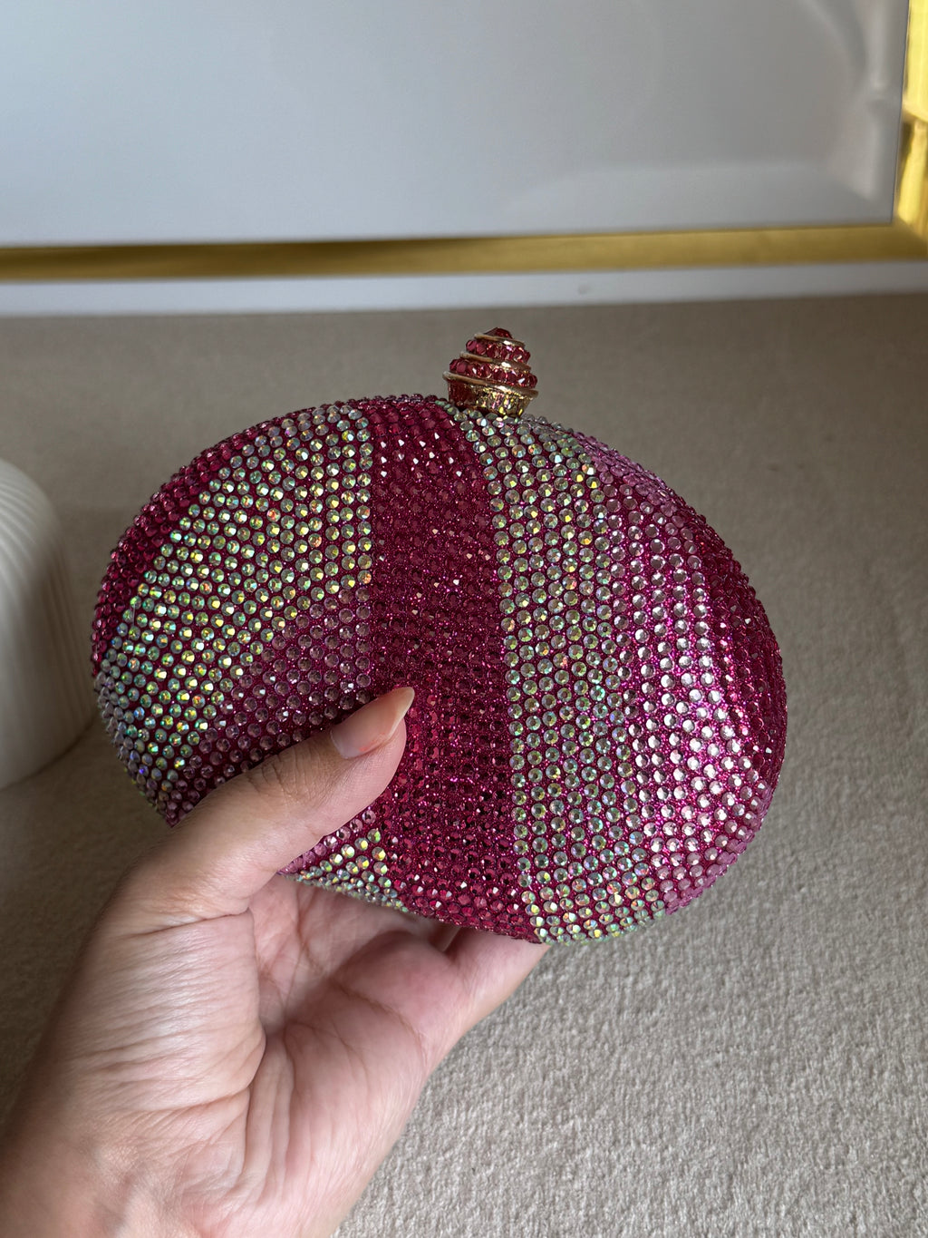 High Quality Luxe Statement Clutch - Pink