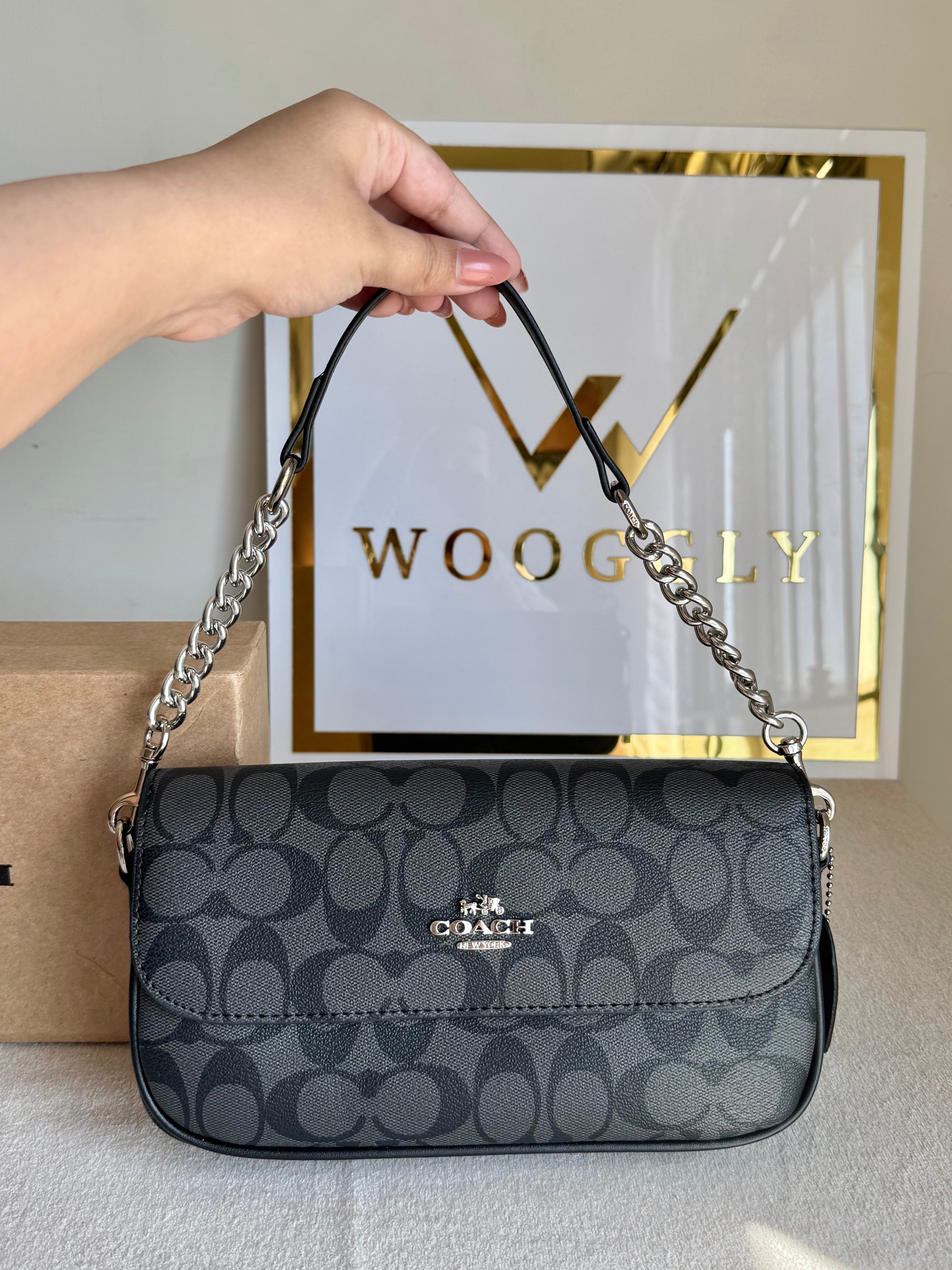 Coach Sling Bag - Black & Grey (BOX PACKING)