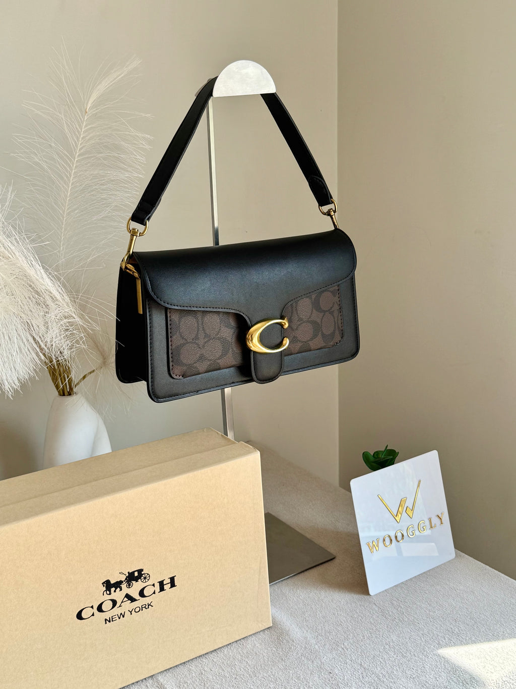 COACH TABBY 26 Black & Dark Brown Decent Quality - BOX PACKING