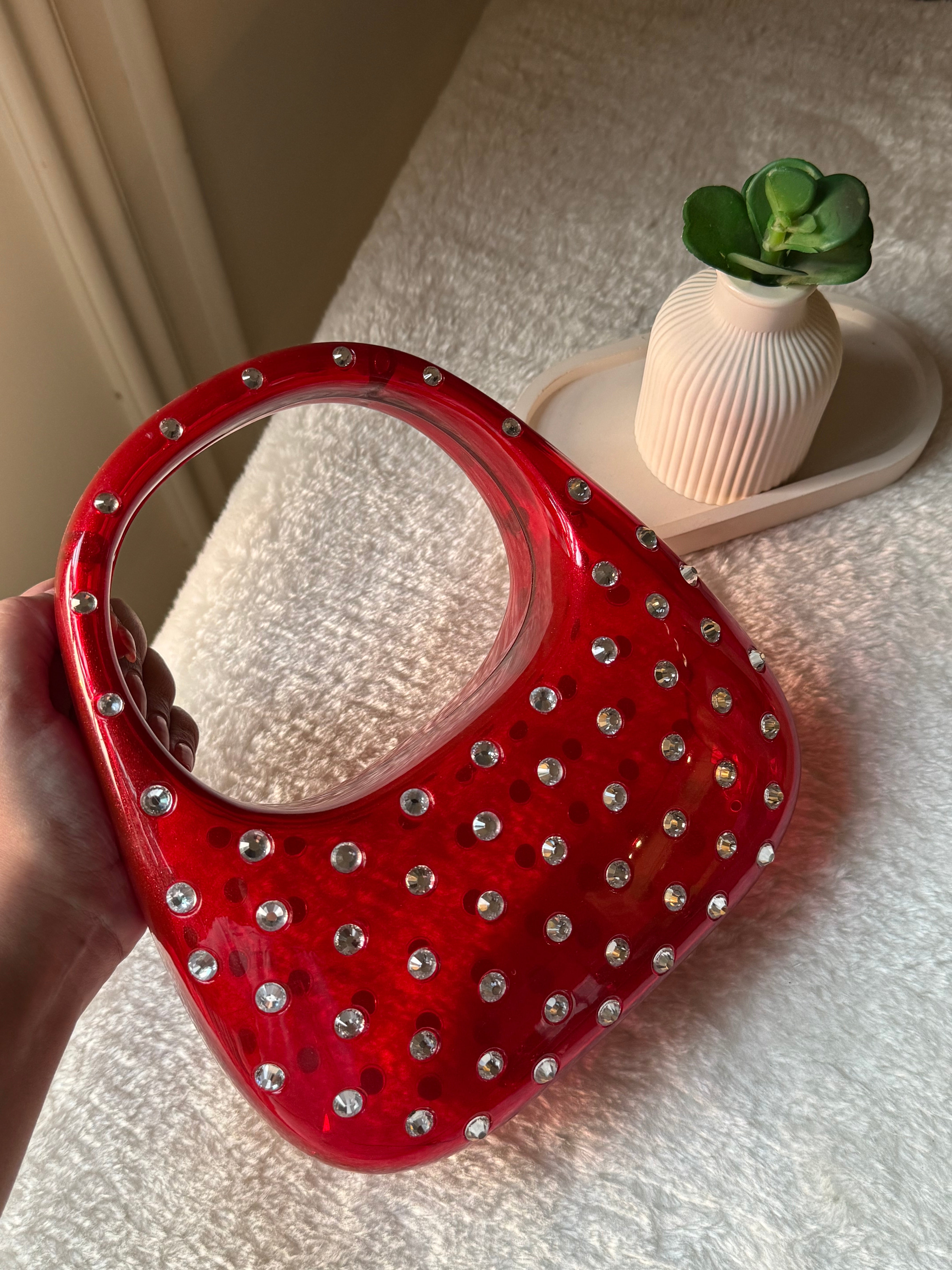 Glimmer Clutch (Red) with Long Chain