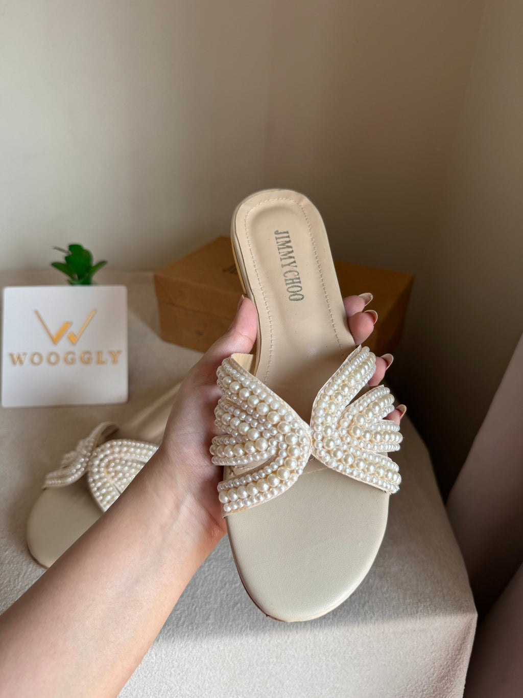 Jimmy Choo Pearl Slides - White